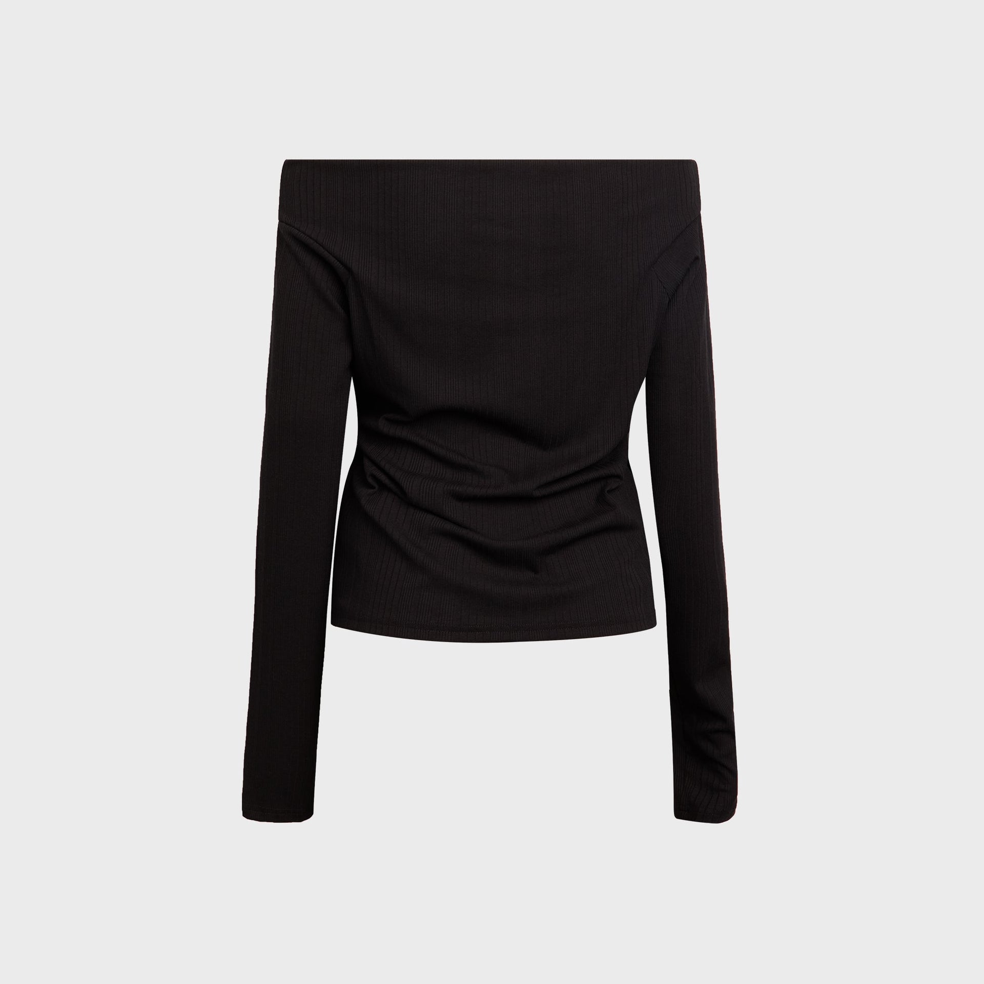 Second Skin Long Sleeve Open Shoulder Top - Black