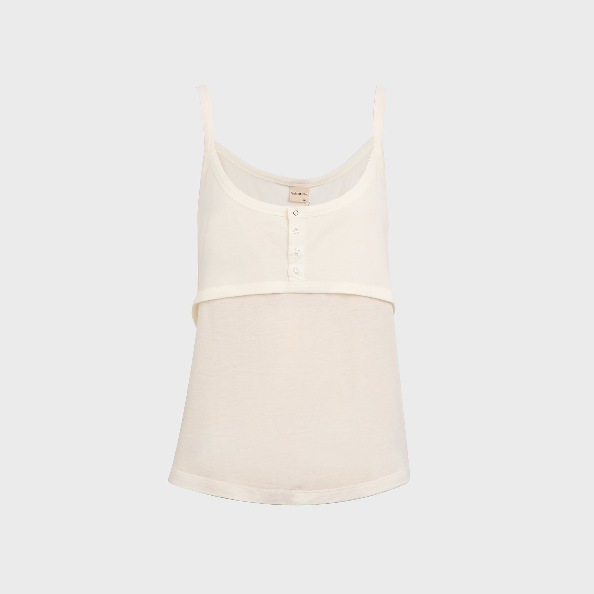 Second Skin Front Snap Tank Top - White