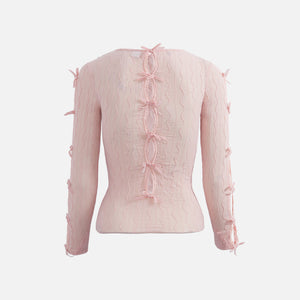 Second Skin Ross Bow Mockneck Top - Icy Pink