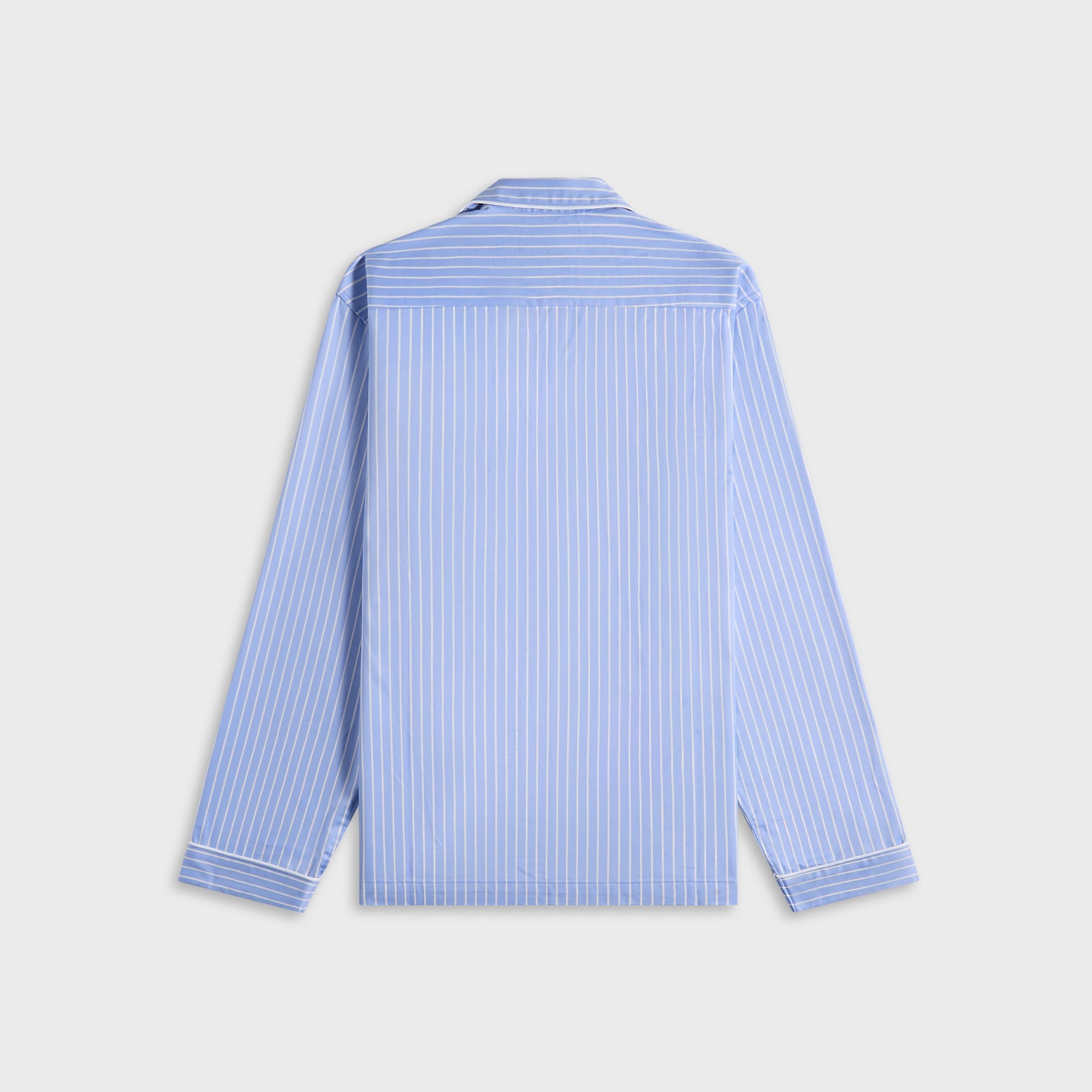 Tekla Sateen Pyjamas Shirt Polo Stripes - Light Blue – Kith