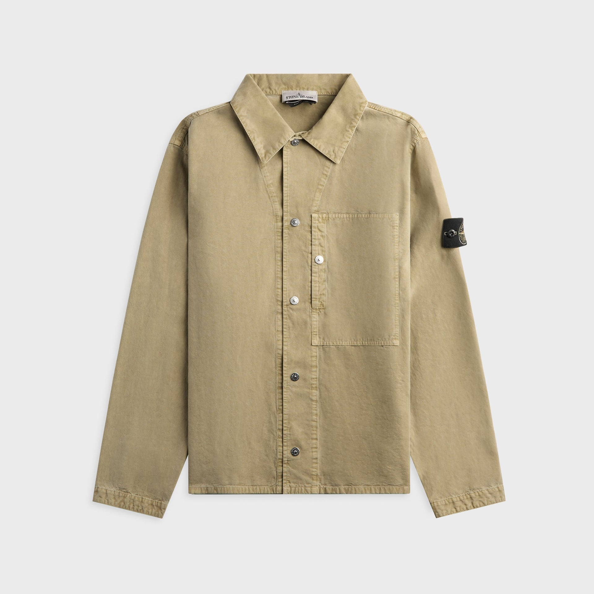 Stone Island Mineral Dyed Panama Cotton Overshirt - Military Green