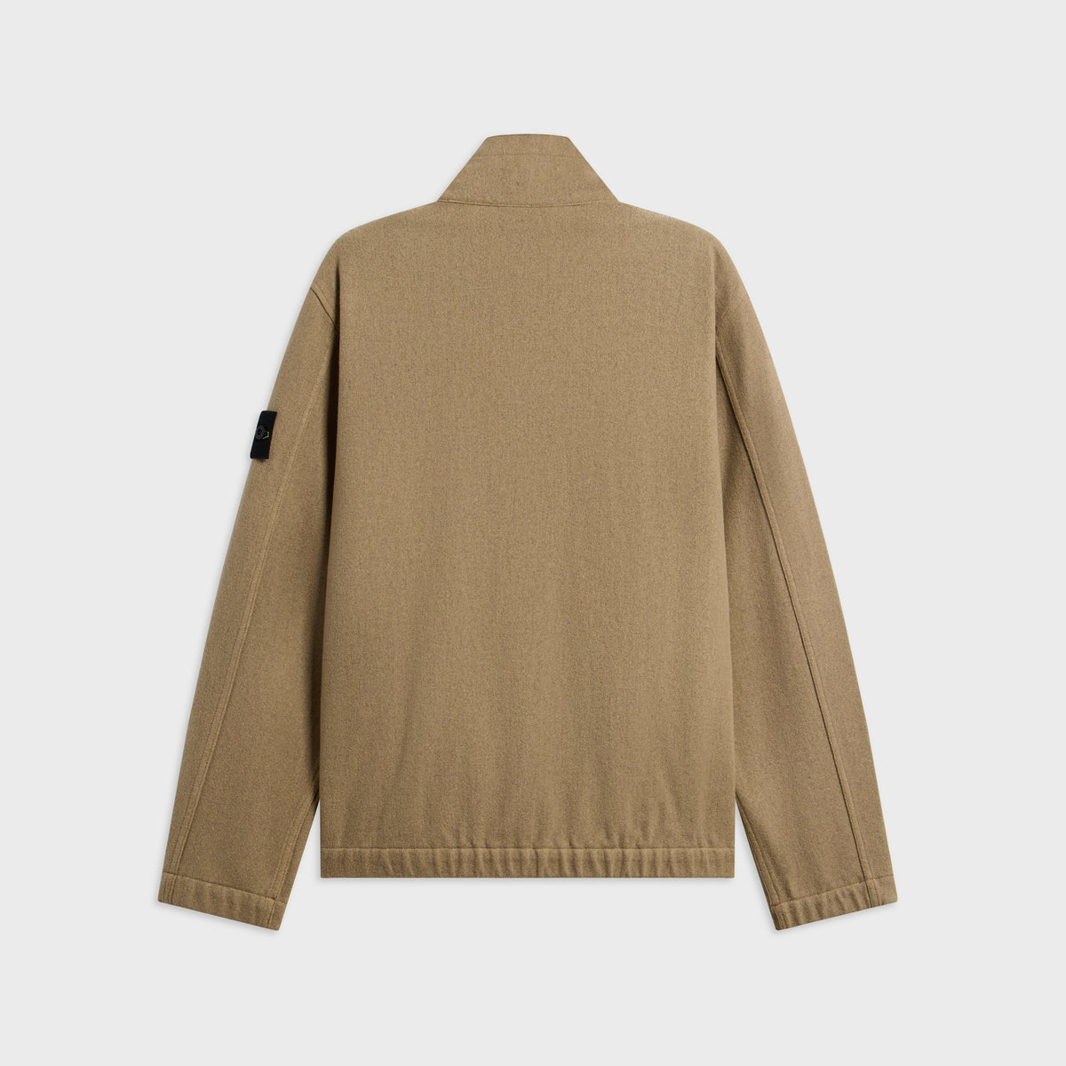 Stone Island Wool Nylon Flannel TC Zip Up Overshirt - Biscuit