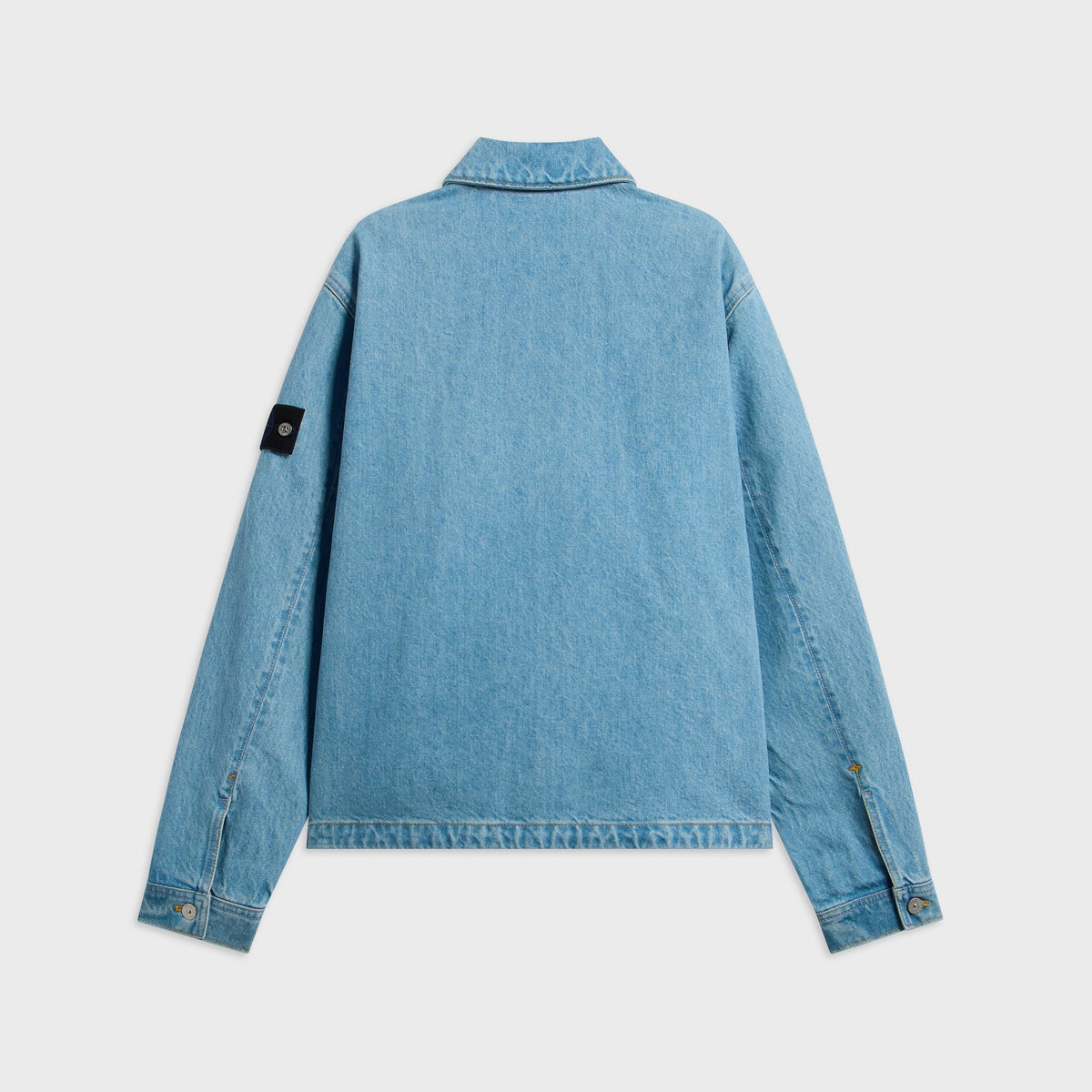 Stone Island Indigo Denim Grainy Wash Coach Jacket - Blue Light Wash