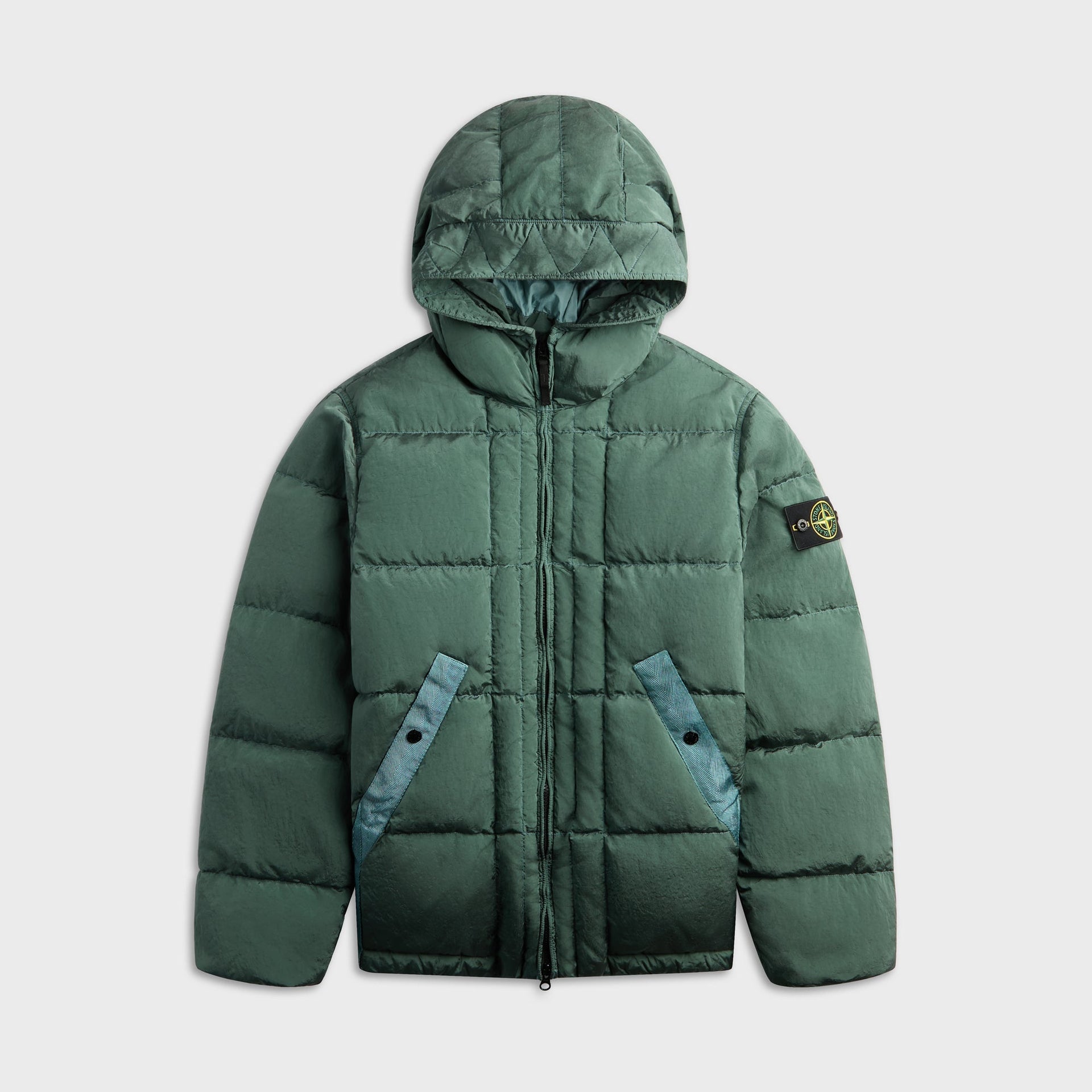 Stone Island Padded Zip-Up Jacket - Ocean Green