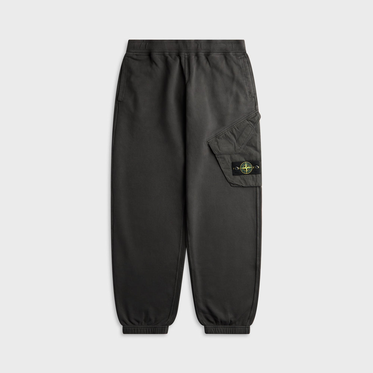 Stone Island Brushed Organic Cotton Fleece Regular Fit Joggers - Lead Grey