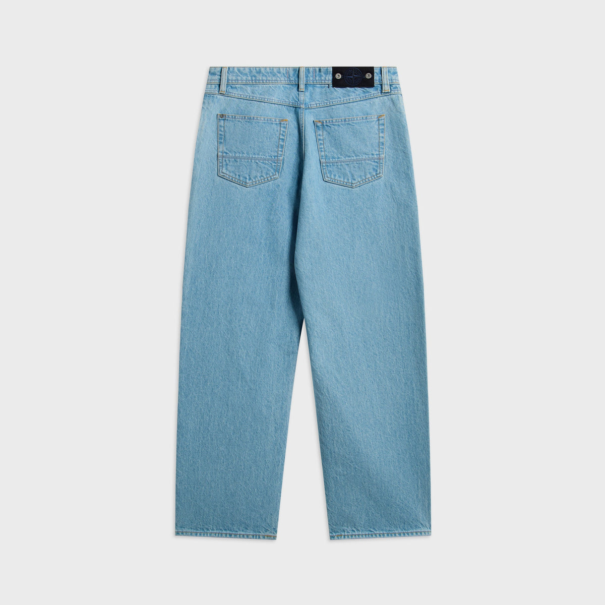 Stone Island Indigo Denim Light Blue Grainy Wash Loose Fit Jean - Blue Light Wash