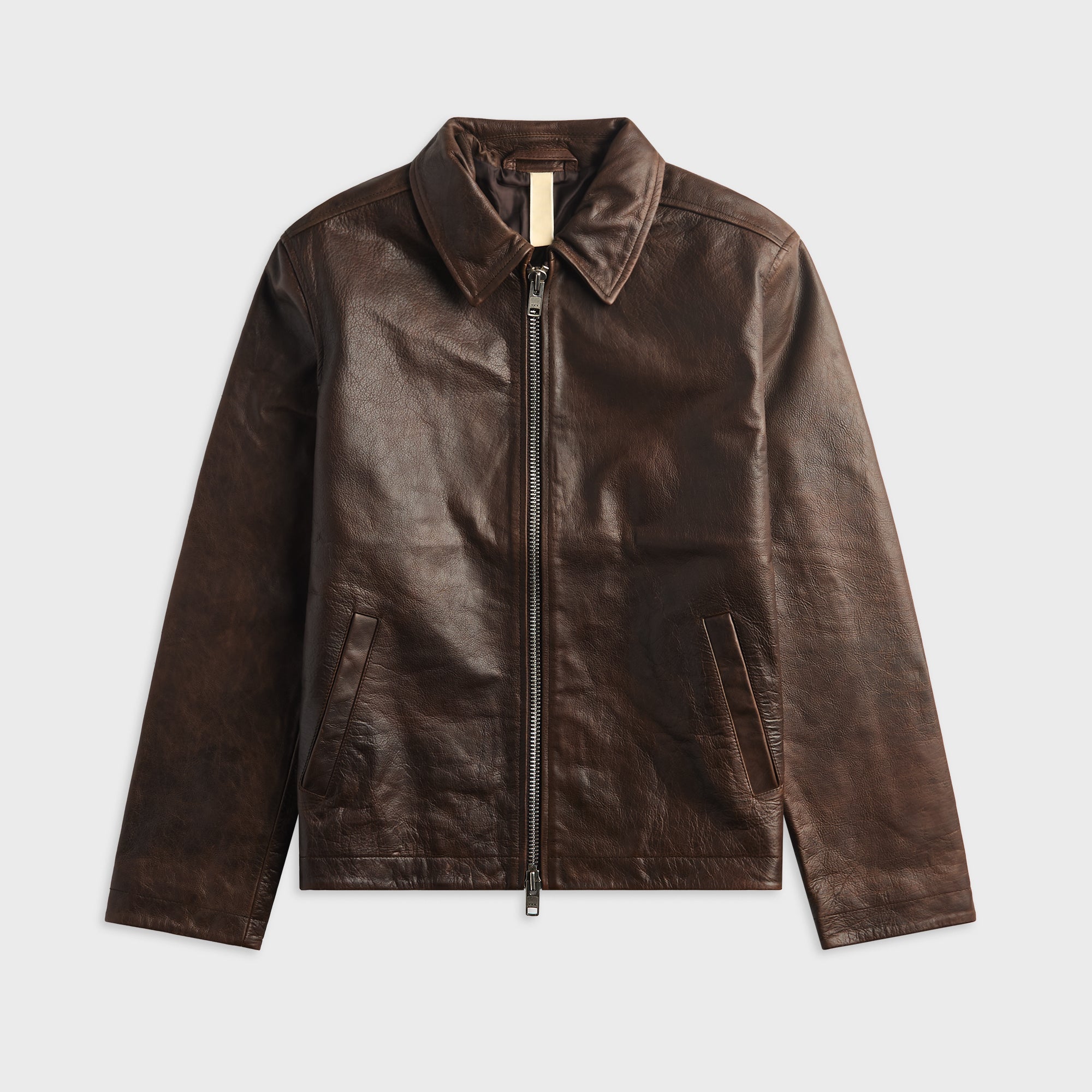 Sunflower Short Leather Jacket - Brown – Kith