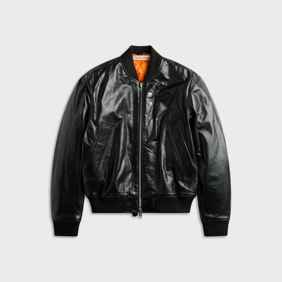 Sunflower Leather Flight Jacket - Black