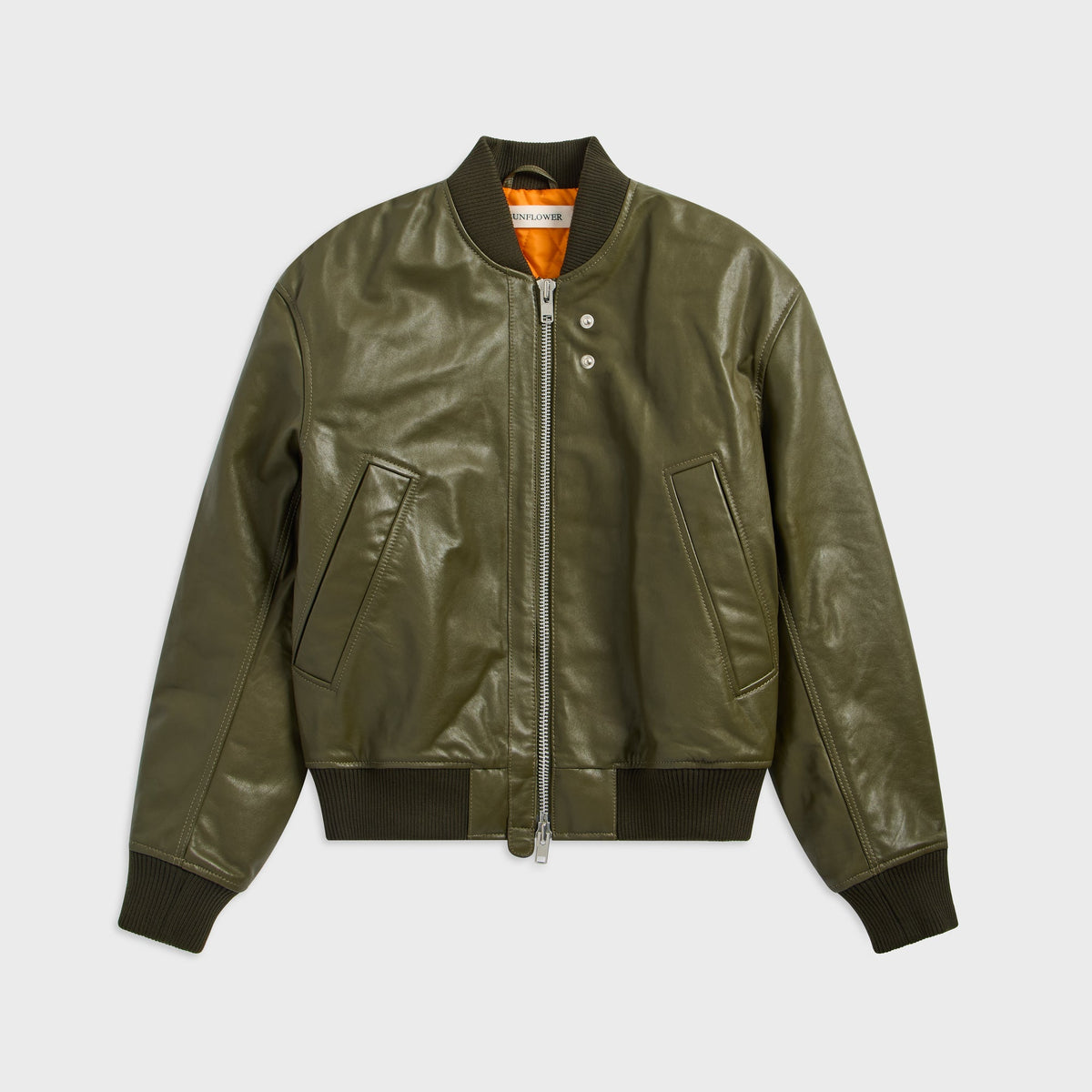 Sunflower Leather Flight Jacket - Green