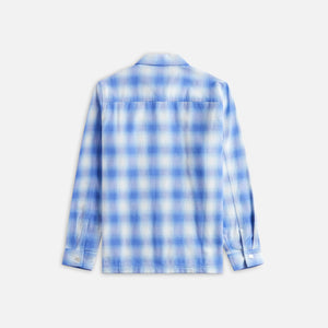 Tekla Plaid Long Sleeve Flannel Shirt Bentley - Light Blue