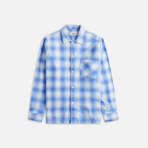 Tekla Plaid Long Sleeve Flannel Shirt - Light Blue
