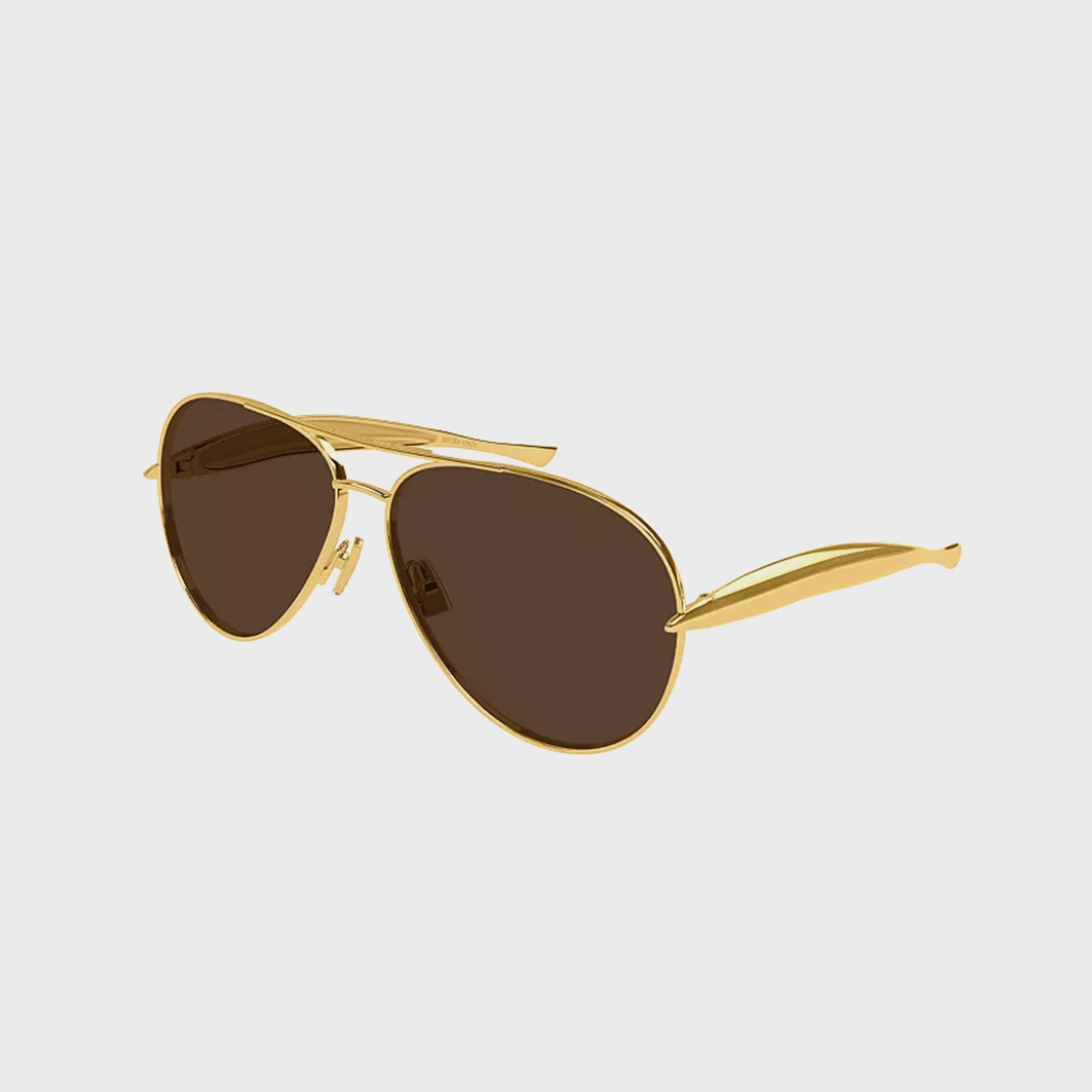 Bottega Veneta Sardine Pilot Metal Sunglasses - Gold
