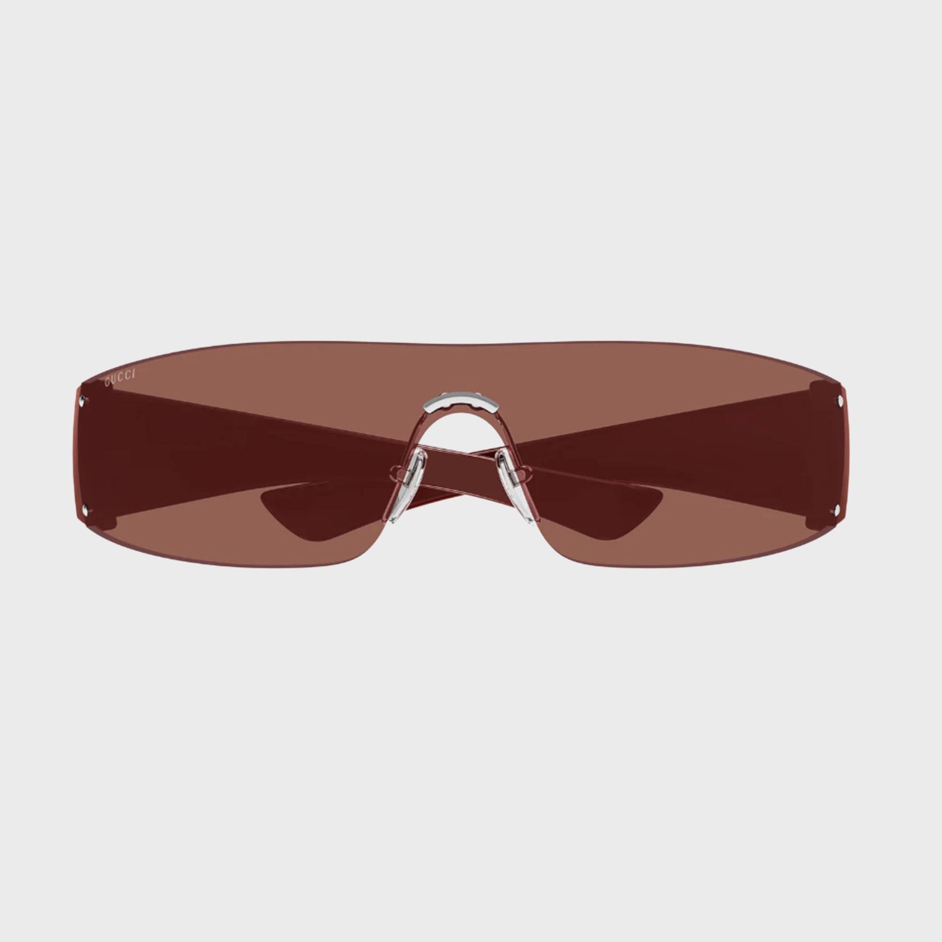 Gucci Leonie Interlocking G Mask Sunglasses - Burgundy / Brown