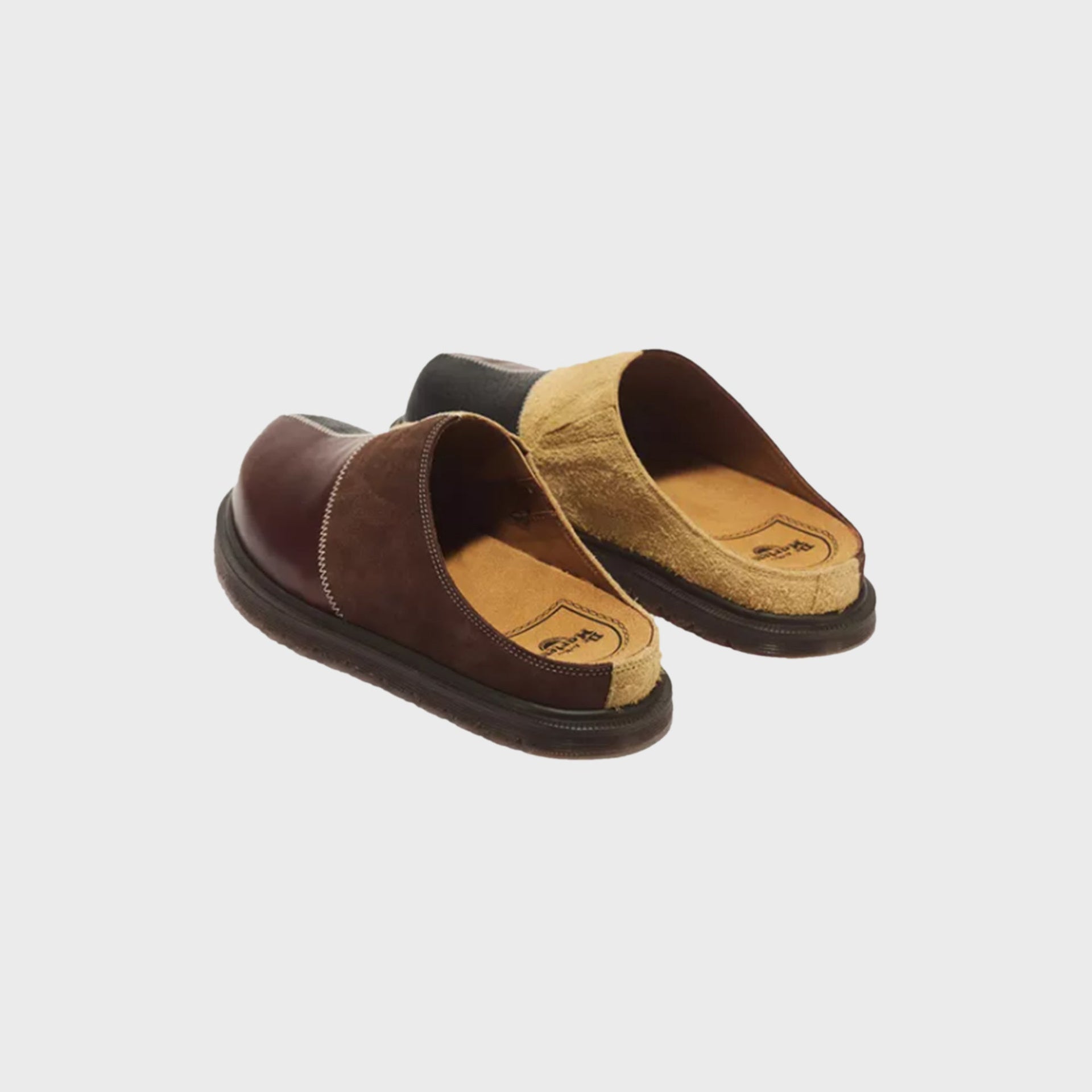 Dr. Martens San Patchwork Mule - Butterscotch / Dark Brown