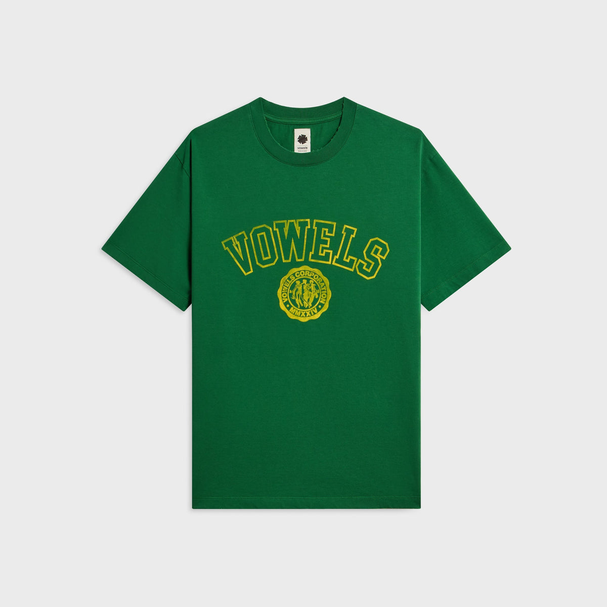 vowels Faded Collegiate Tee - Green