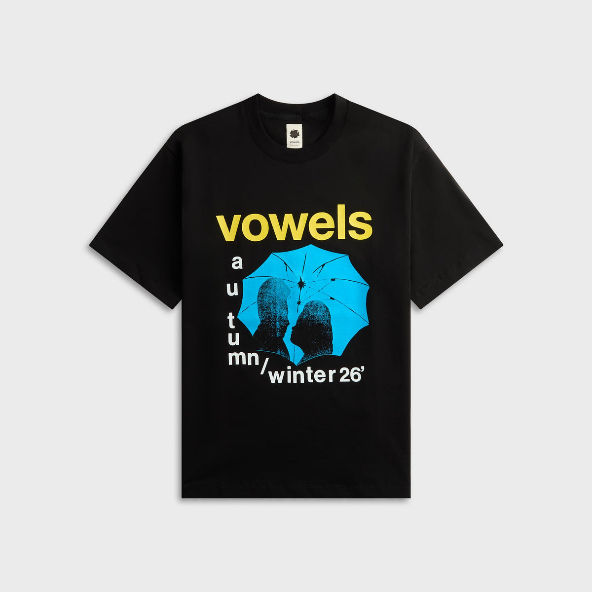 vowels Umbrella Tee - Black