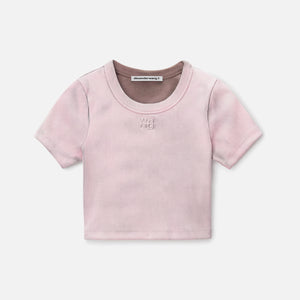 T by Alexander Wang Cropped Short Sleeve Top - Pink