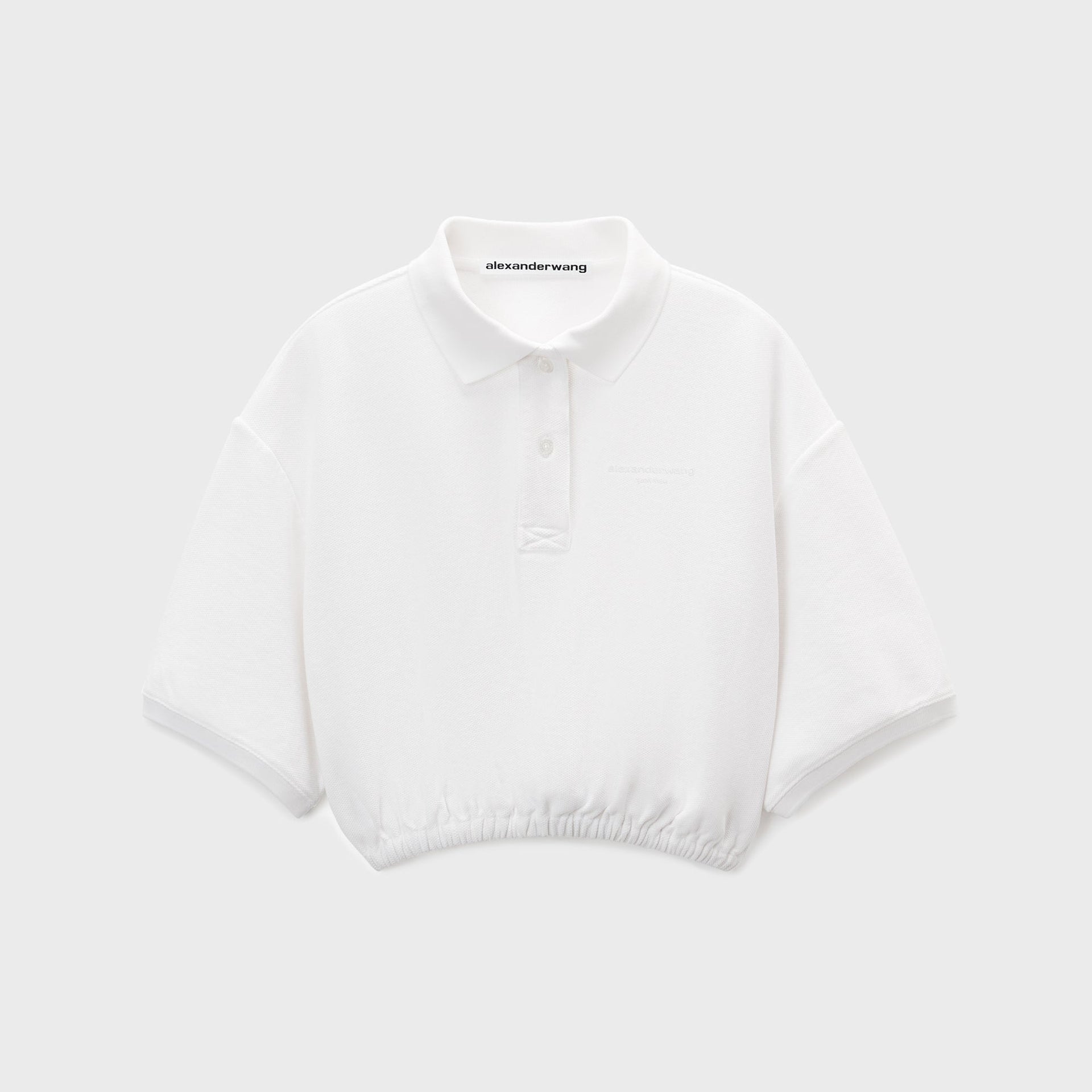 T by Alexander Wang Deconstructed Polo Shirt - Vintage White