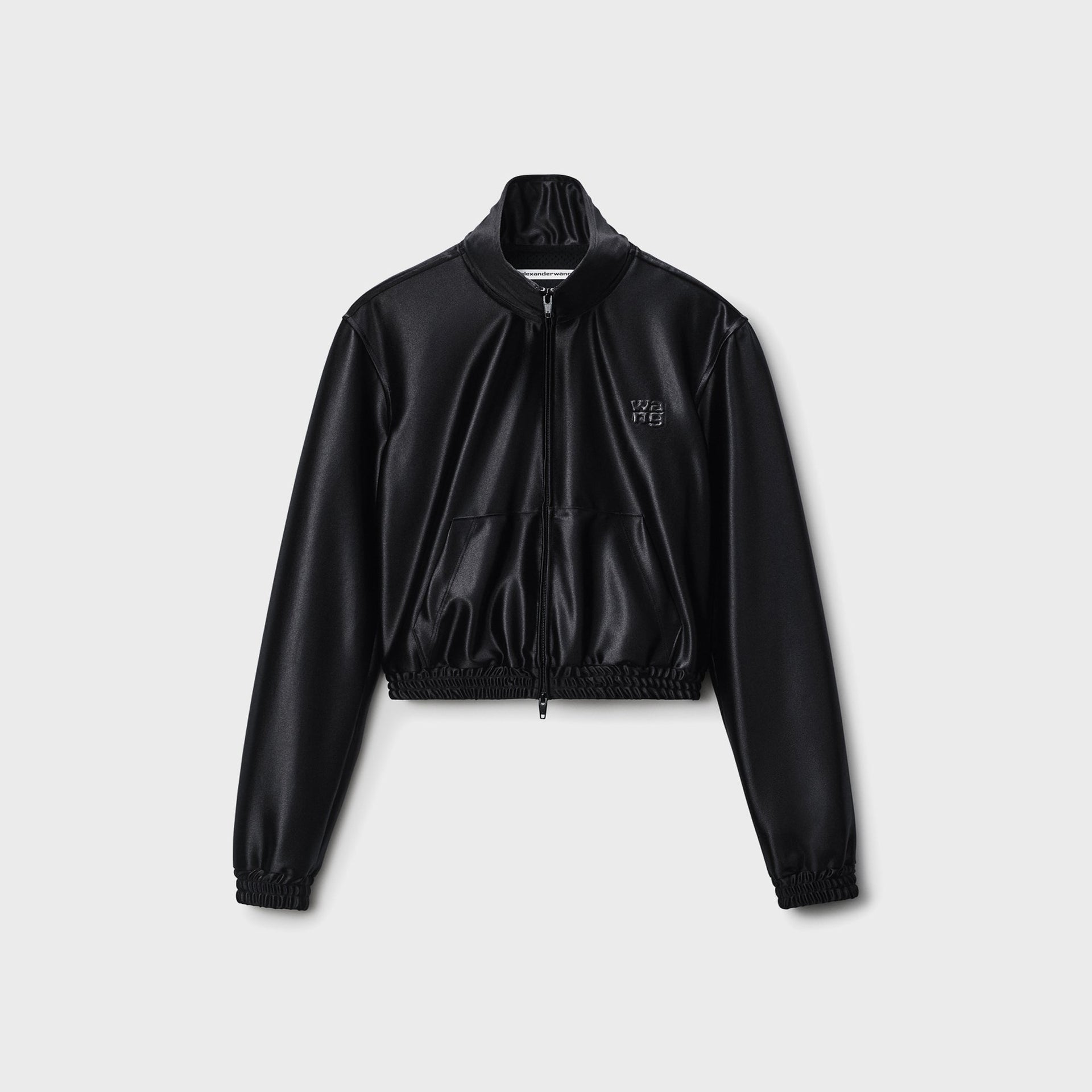 T by Alexander Wang Shrunken ZipinUp Jacket in Black