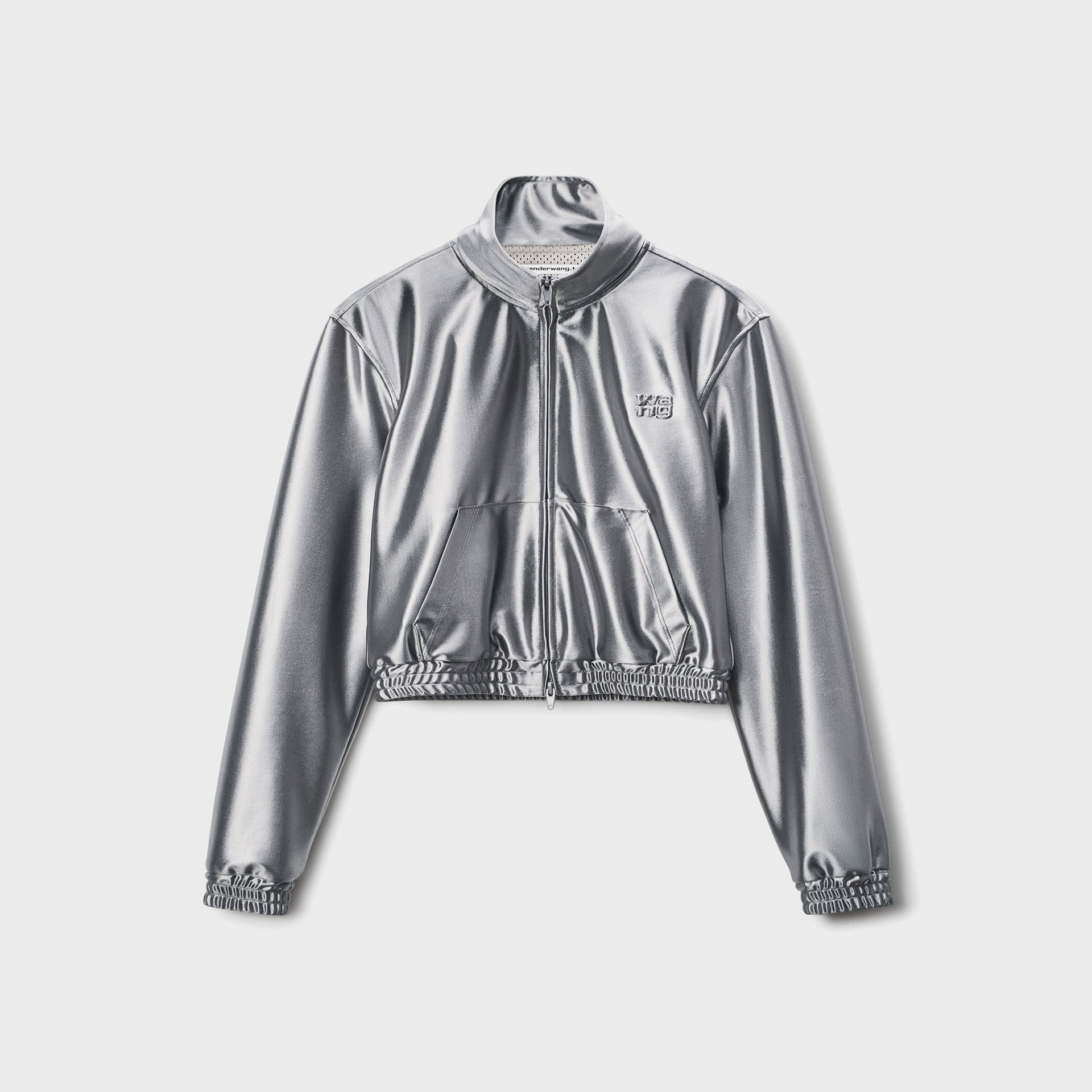 T by Alexander Wang Shrunken Zip-Up Jacket - Alloy