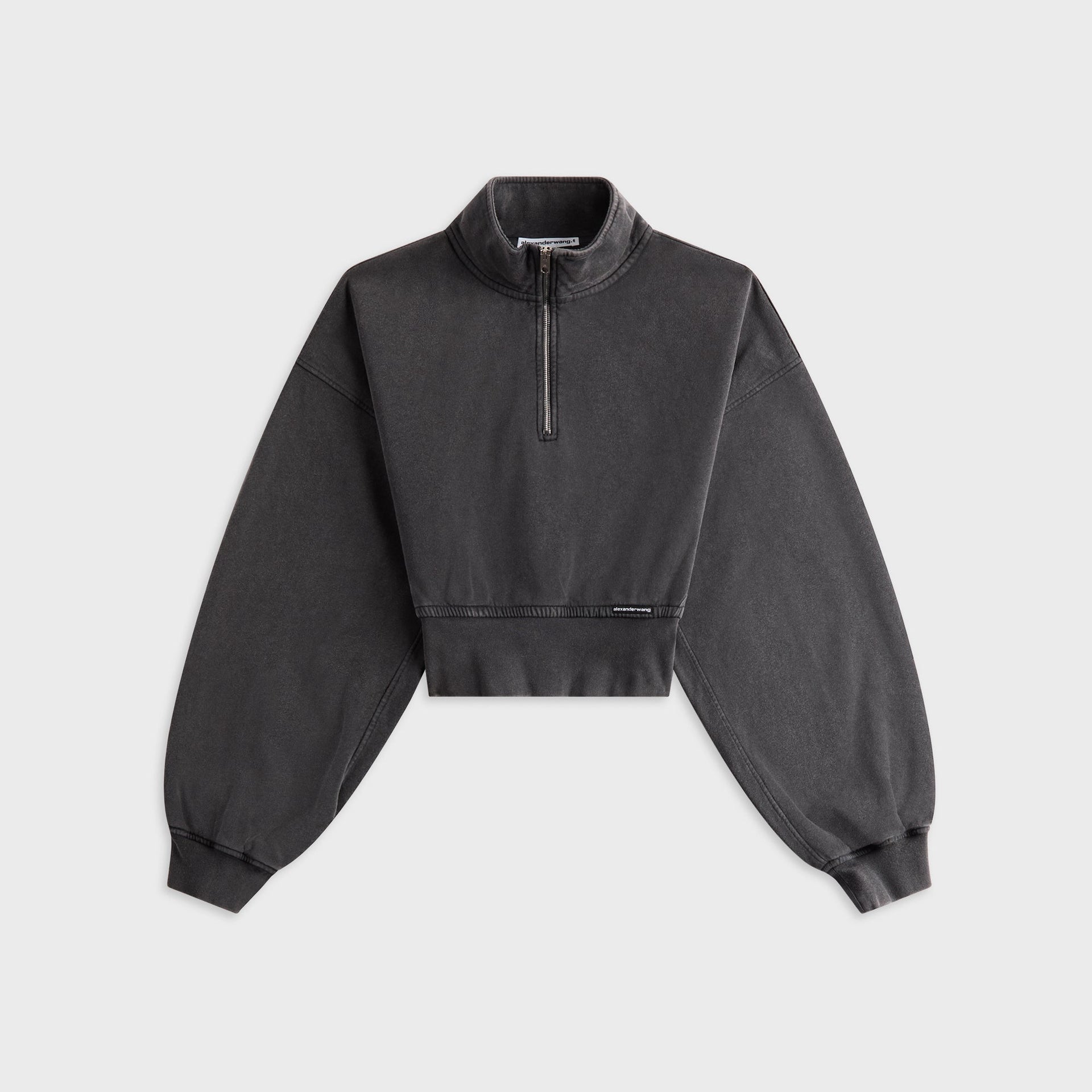 T by Alexander Wang Cropped Half Zip Pull Over - Washed Asphalt
