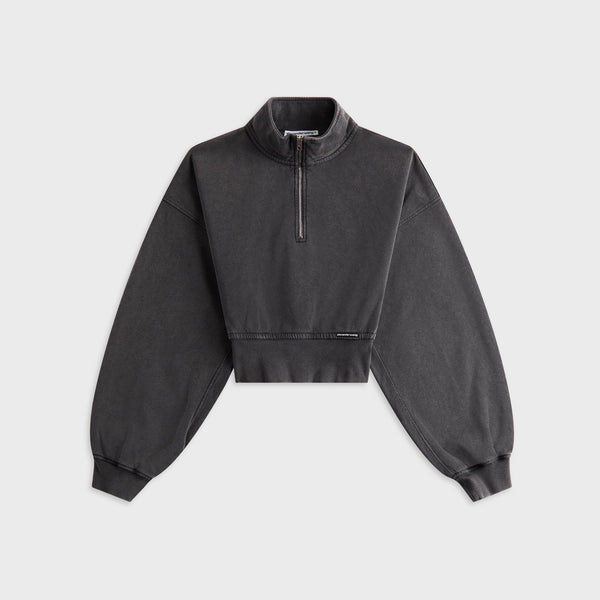 Alexander Wang Cropped Half Zip Pull Over - Washed Asphalt – Kith