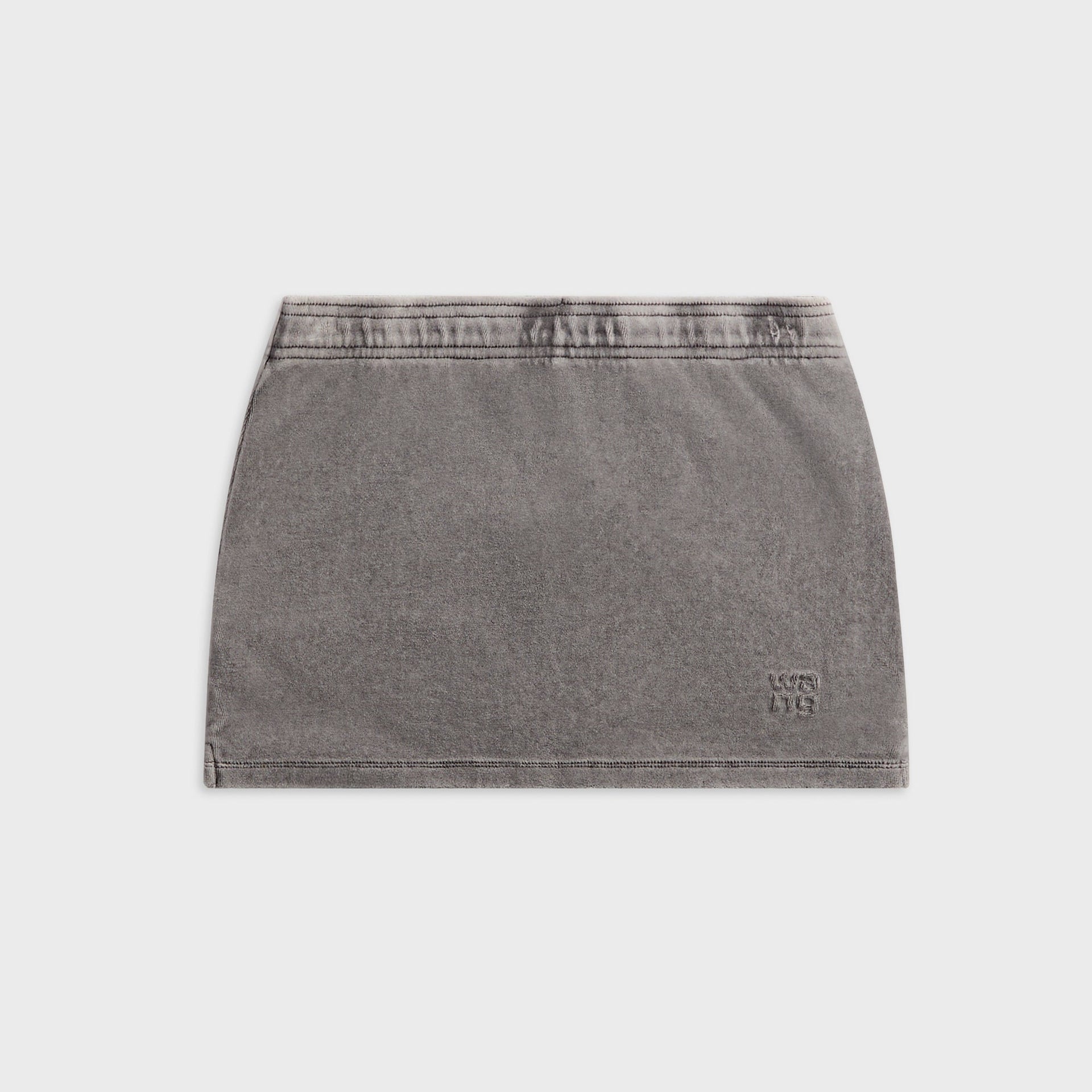 Alexander Wang Mid Rise Mini Skort With Embossed Logo - Washed Alloy