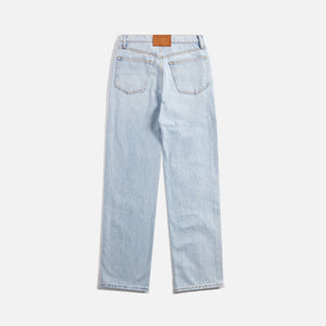 T by Alexander Wang EZ Slouch Logo Cut Embroidered Jeans - Bleach