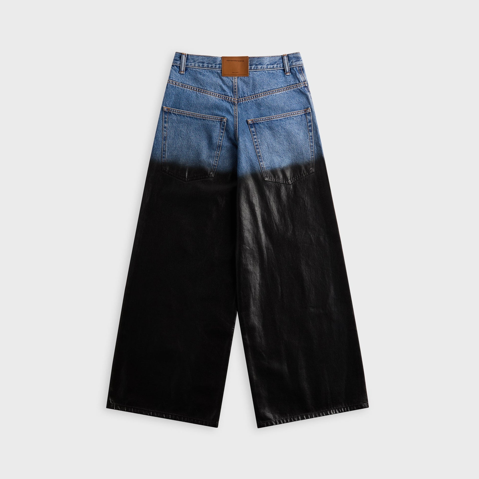 Alexander Wang Surge Low-Rise Wide Leg Jean - Vintage Marbled Blue