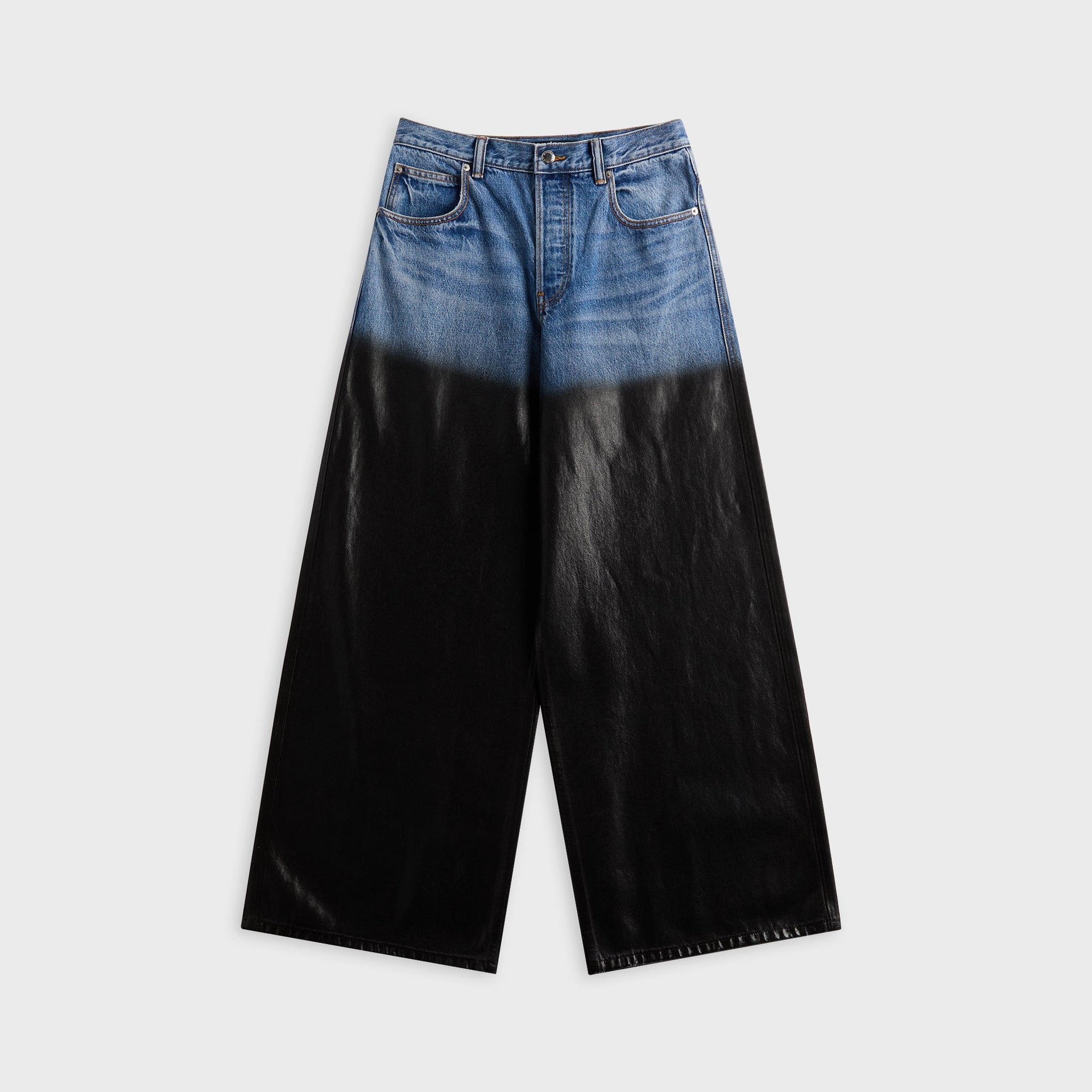 Alexander Wang Surge Low-Rise Wide Leg Jean - Vintage Marbled Blue