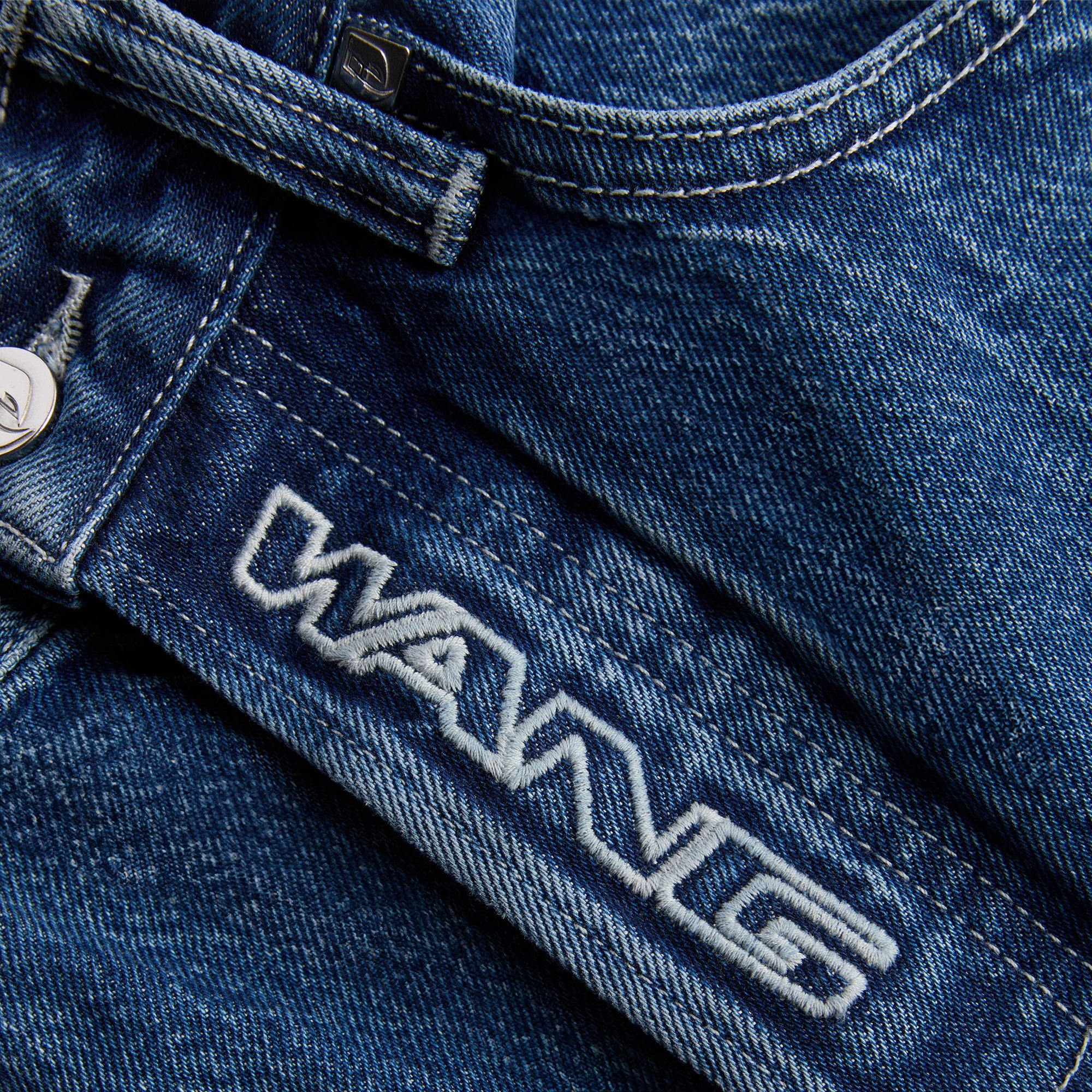 希少【alexander wang】Logo Embroidered denim Alexander Wang EZ Slouch Logo Cut Out Embroidered Jeans