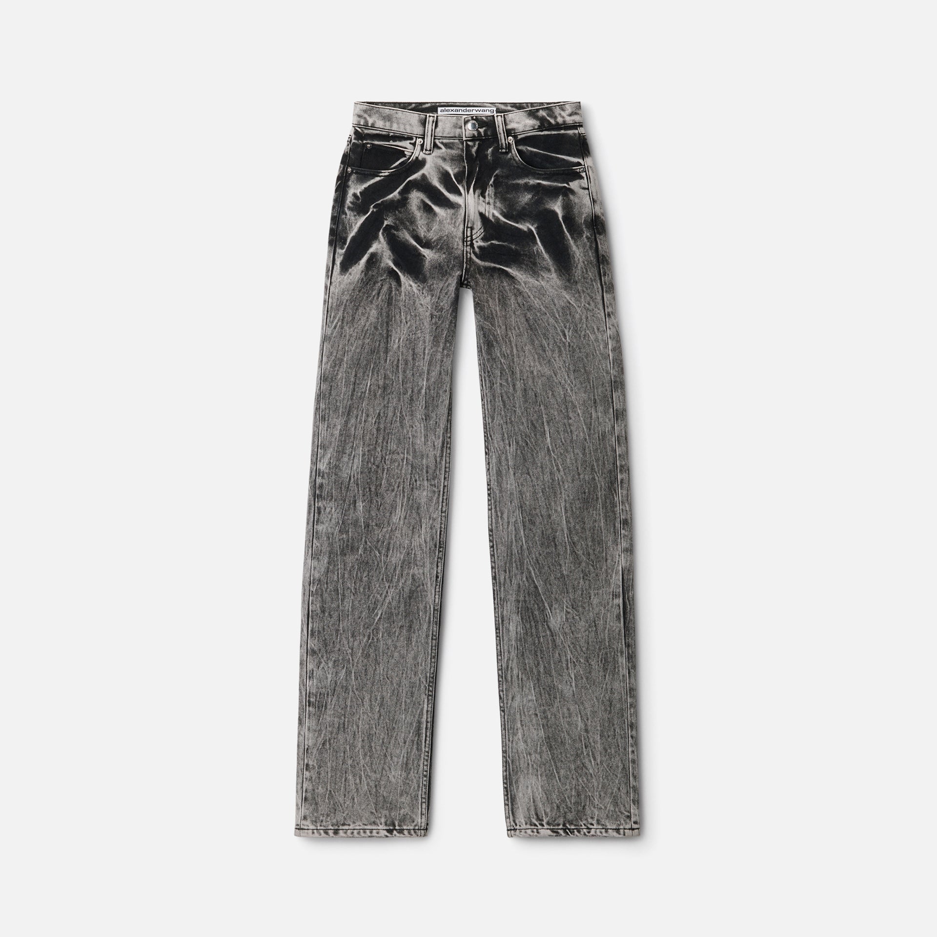 T by Alexander Wang Embroidered EZ Logo Relaxed Jean - Black Acid