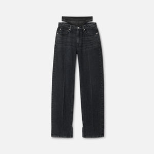 T by Alexander Wang Split Hem Jean Prestyle Hotfix Mesh Undie - Grey Aged