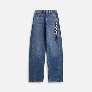 T by Alexander Wang Embroidered Logo Balloon Jean - Tumbled Indigo