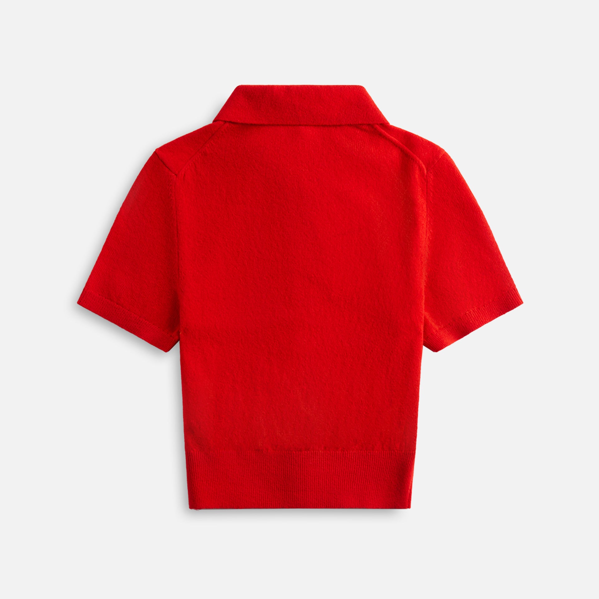 T by Alexander Wang Short Sleeve Polo Cardigan - Fiery Red