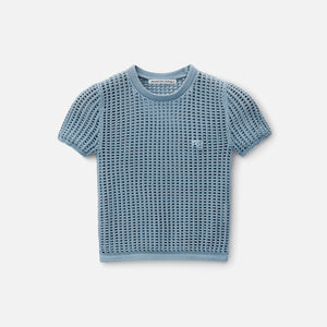 T by Alexander Wang Cropped Knit Tee - Oxford Blue