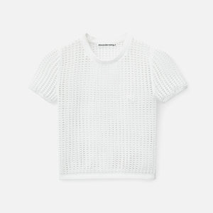 T by Alexander Wang Cropped Knit Tee - White