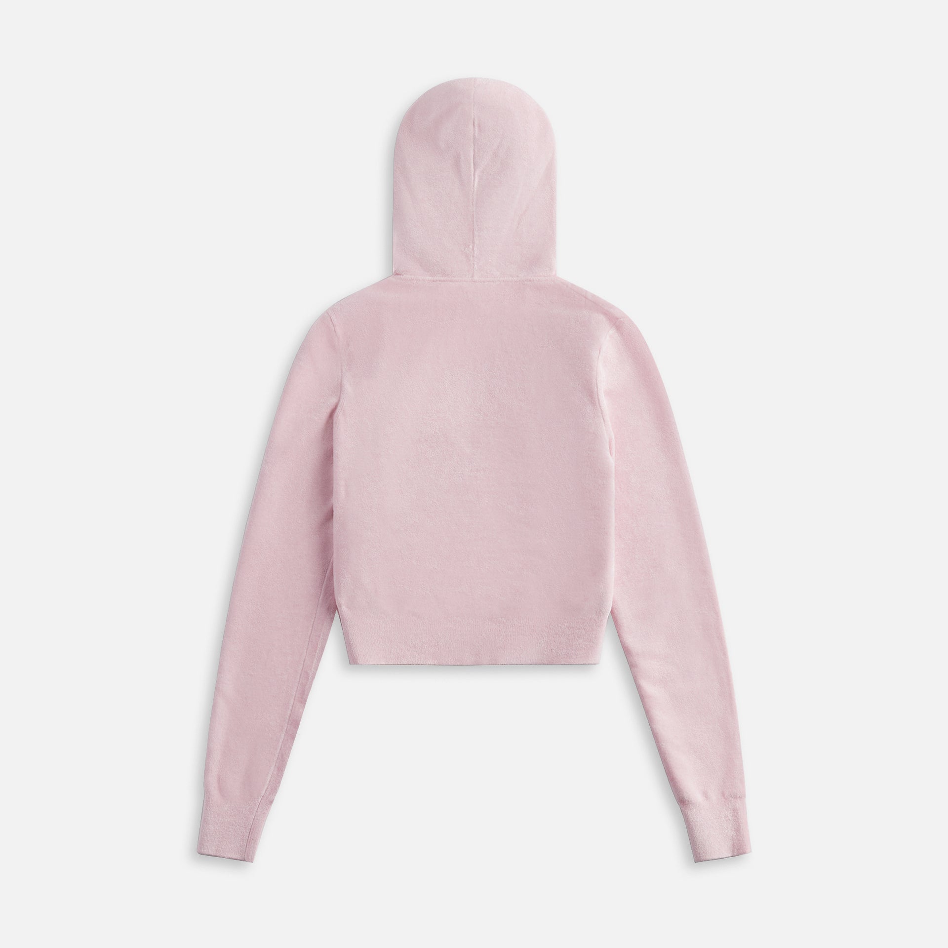 T by Alexander Wang Cropepd Long Sleeve Hoodie with Embossed Logo - Light Pink