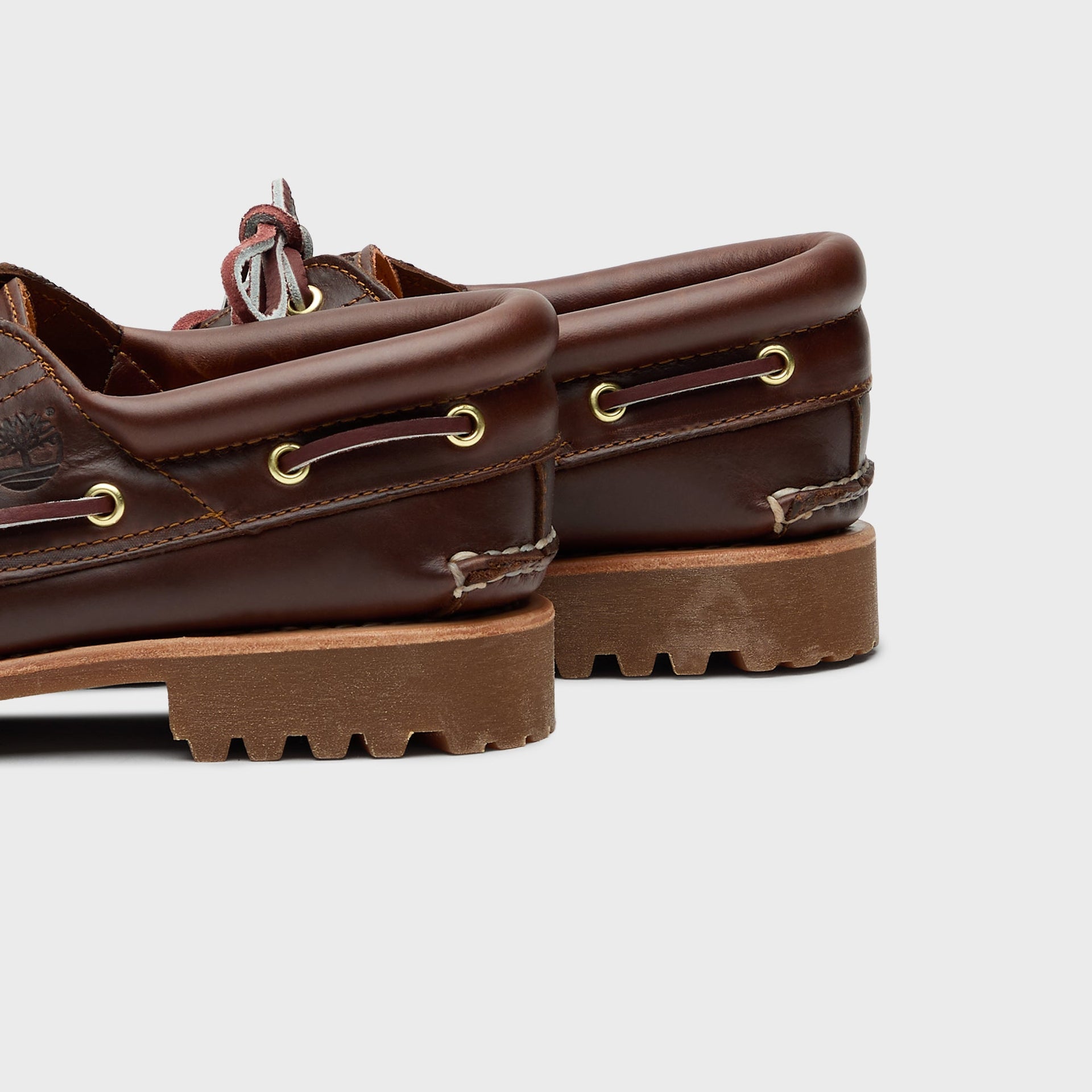 Timberland Authentic Three-Eye Lug Handsewn Boat Shoe - Brown Full Grain