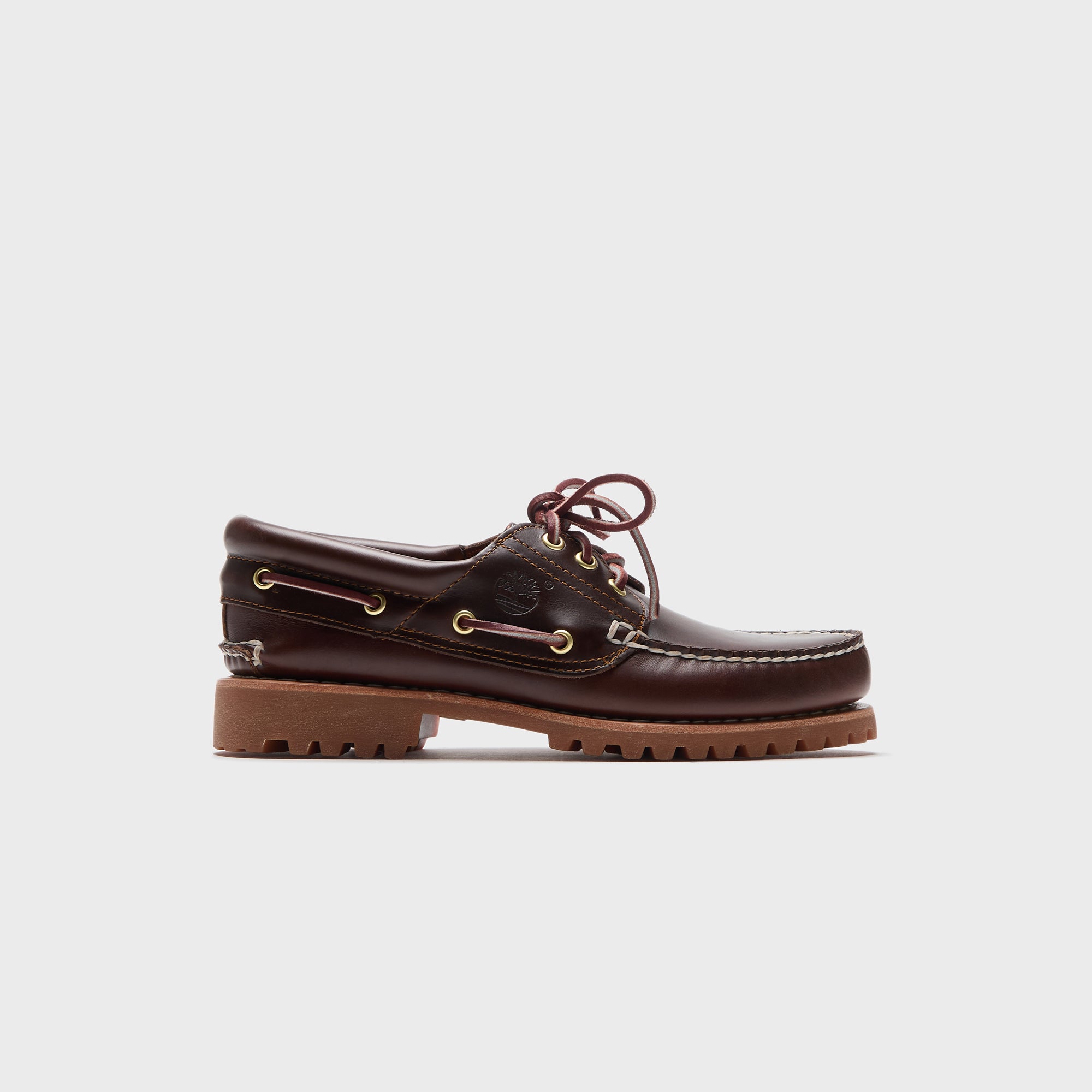 Timberland Authentic Three-Eye Lug Handsewn Boat Shoe - Brown Full