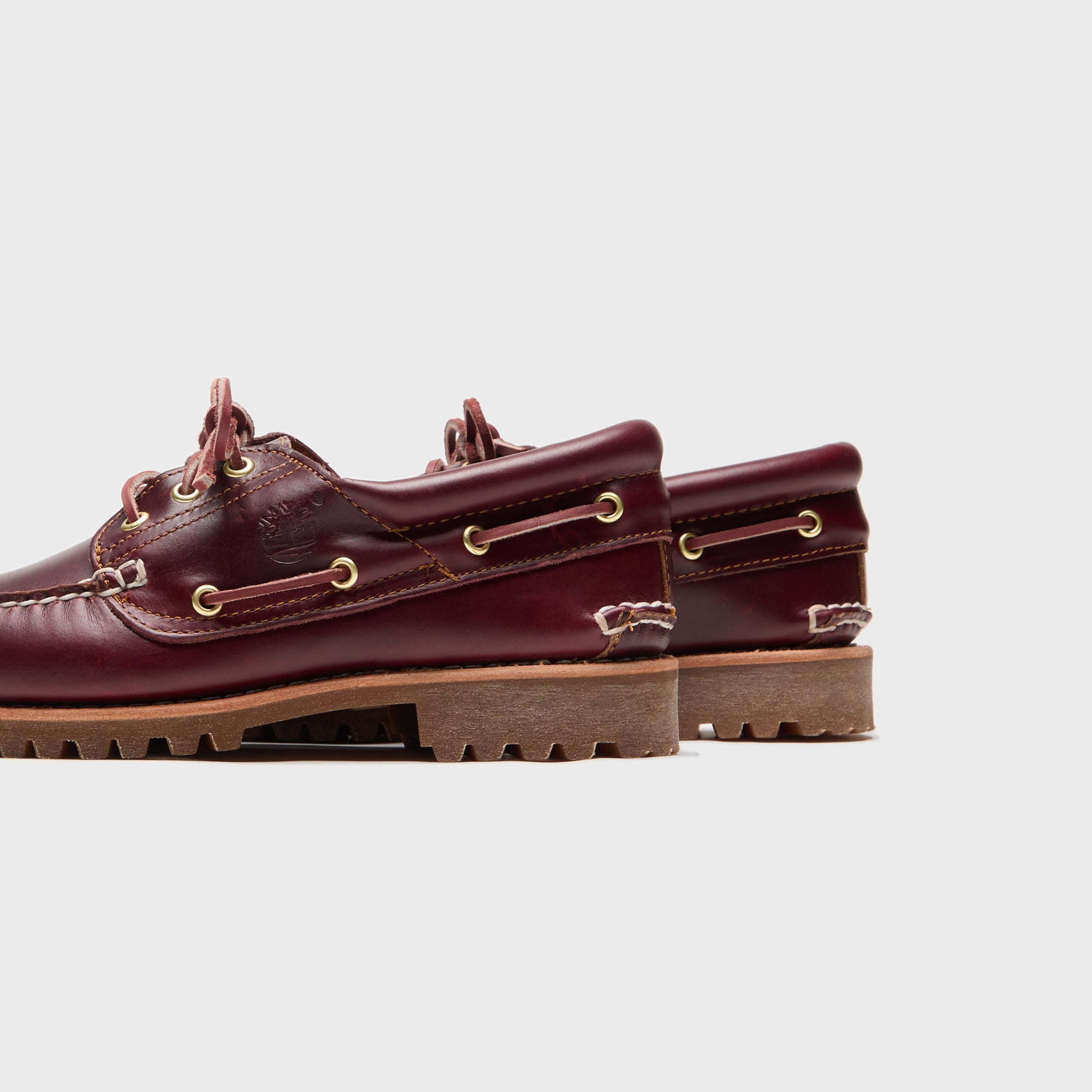 美品　TIMBERLAND BOAT SHOE バーガンディ 7.5 Timberland Authentic Three-Eye Lug Handsewn Boat Shoe - Burgundy