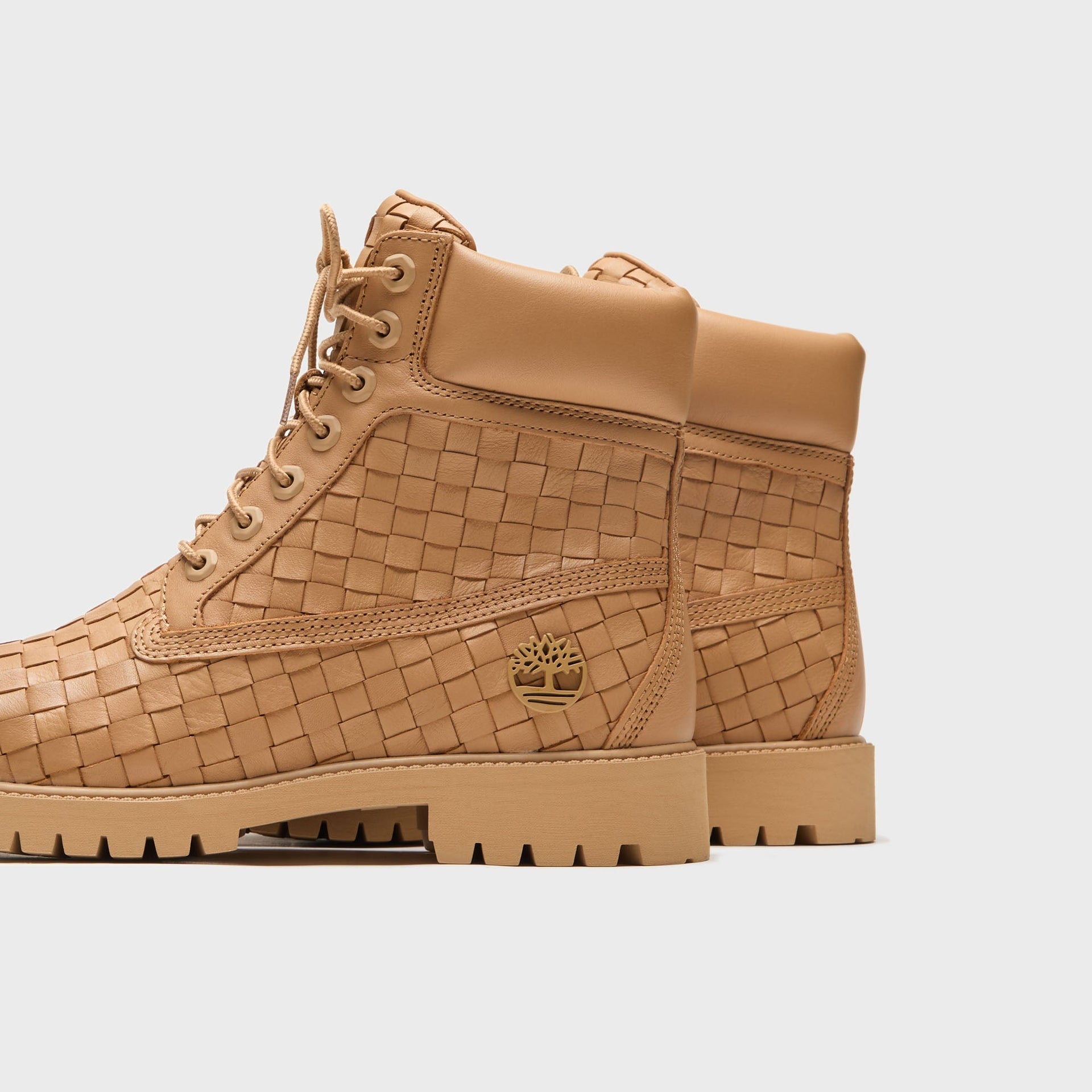 Timberland Textured Premium 6-Inch Boots - Beige Full Grain