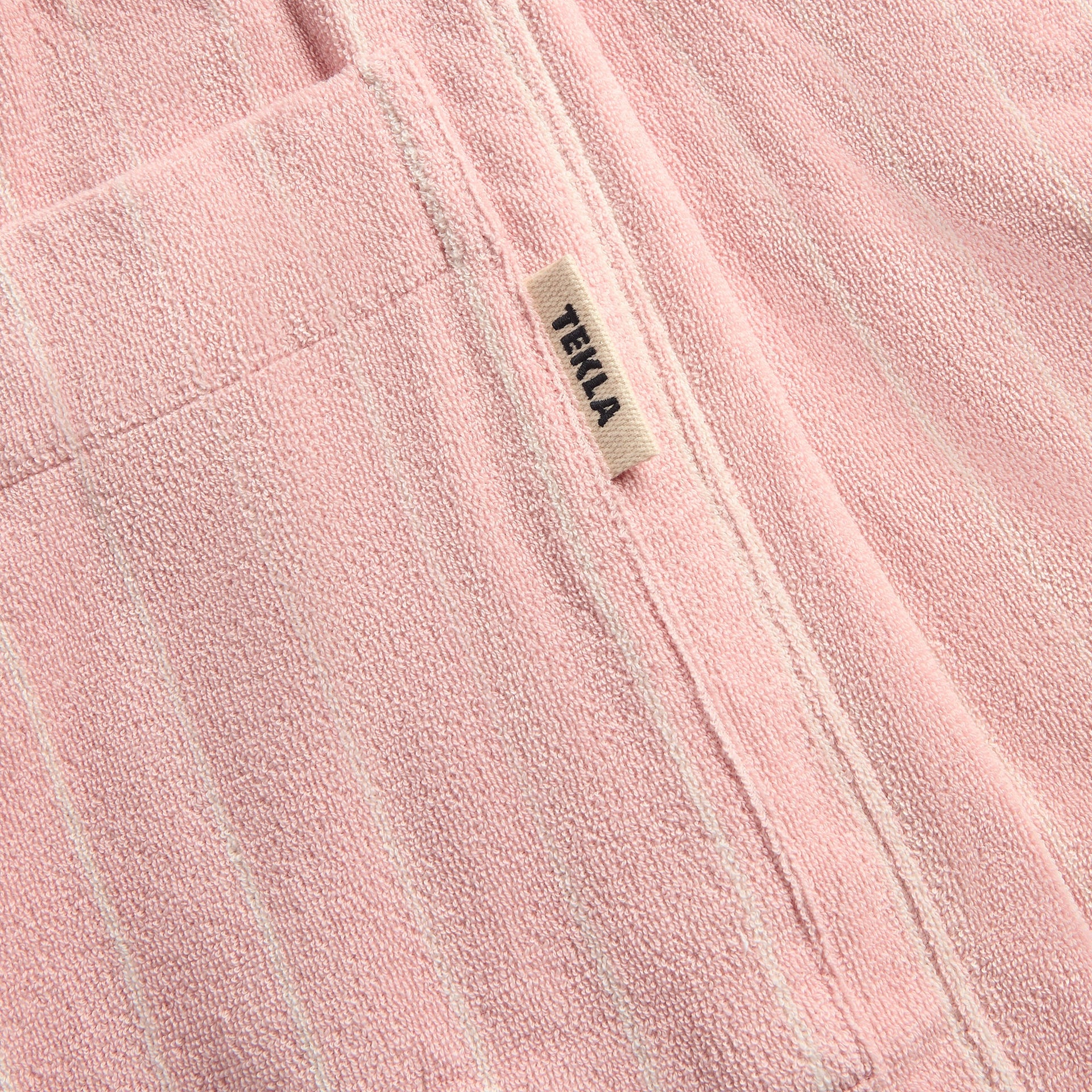 Tekla Classic Bathrobe - Shaded Pink Stripes