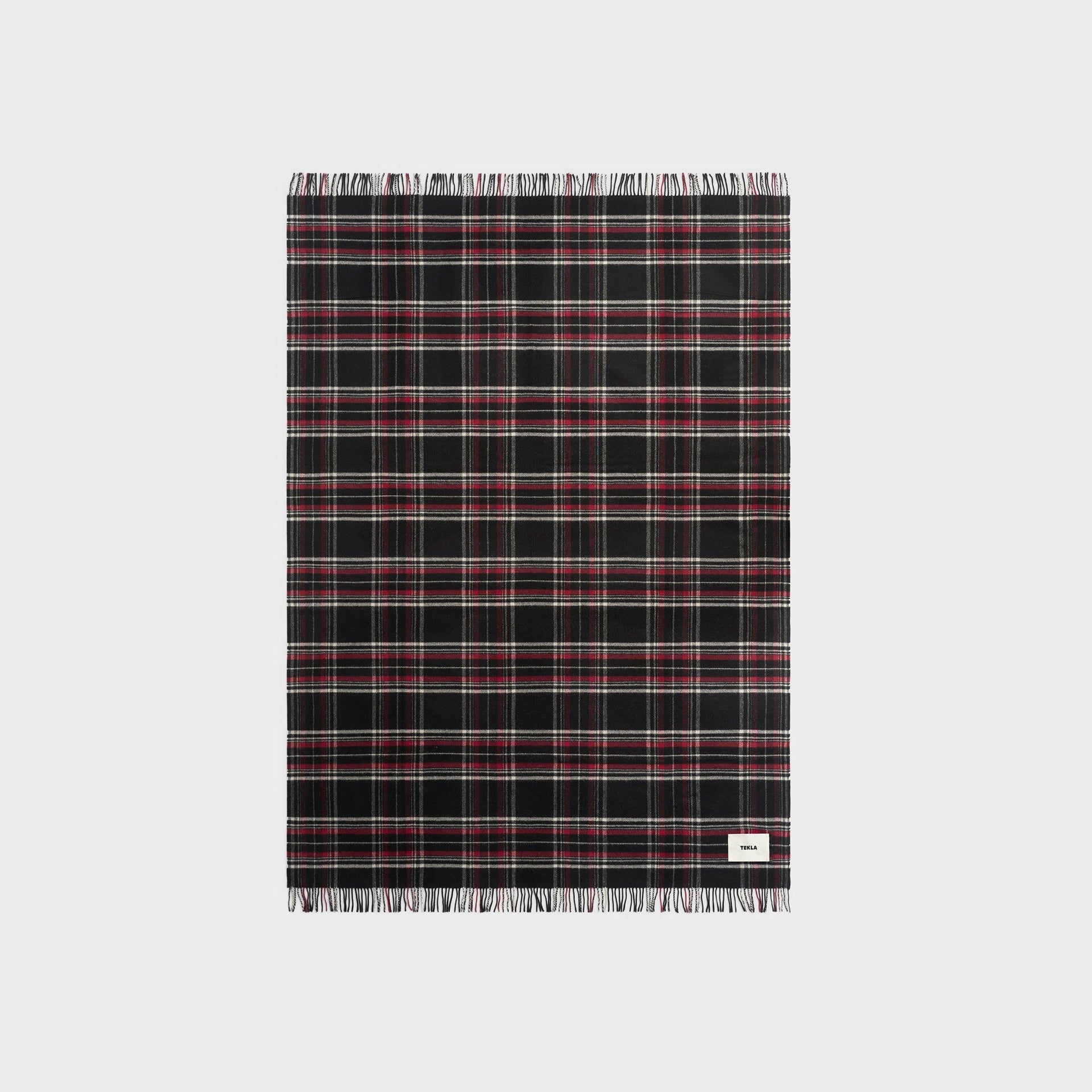 Tekla Lambswool Blanket - Black Plaid