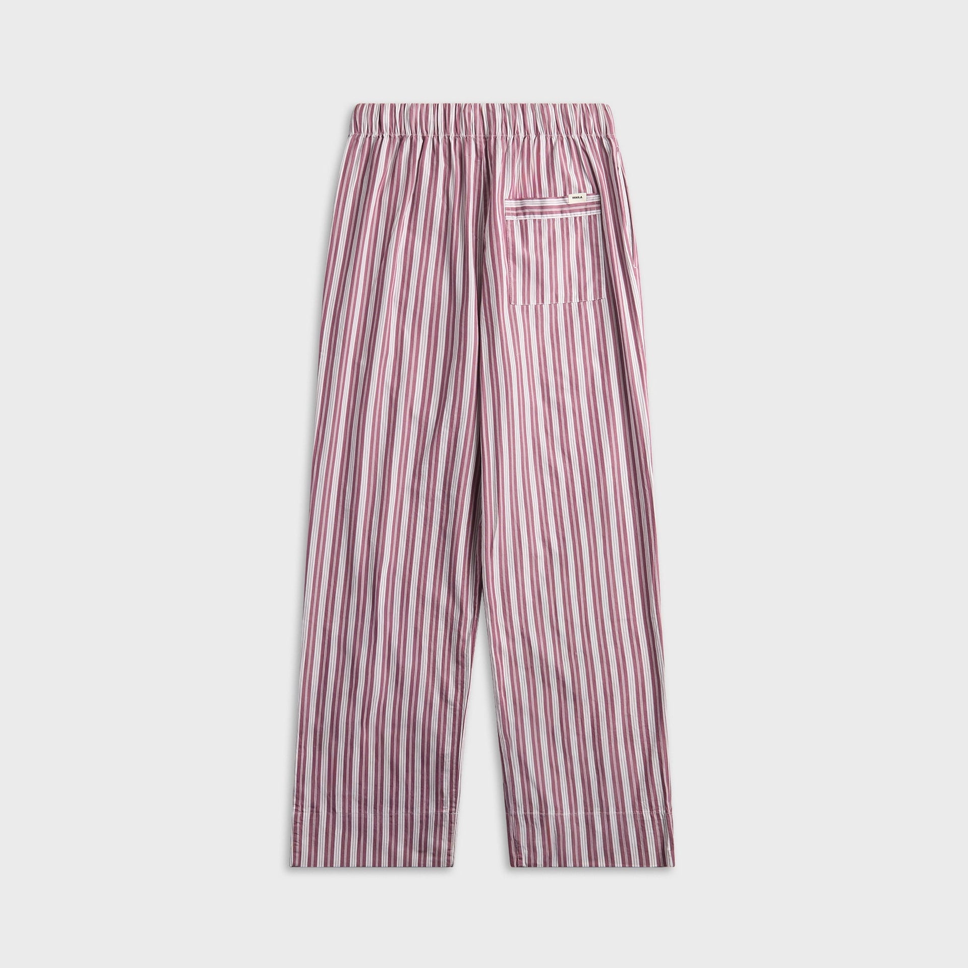 Tekla Rhubarb Stripes Poplin Pyjama Pant - Red / White / Yellow