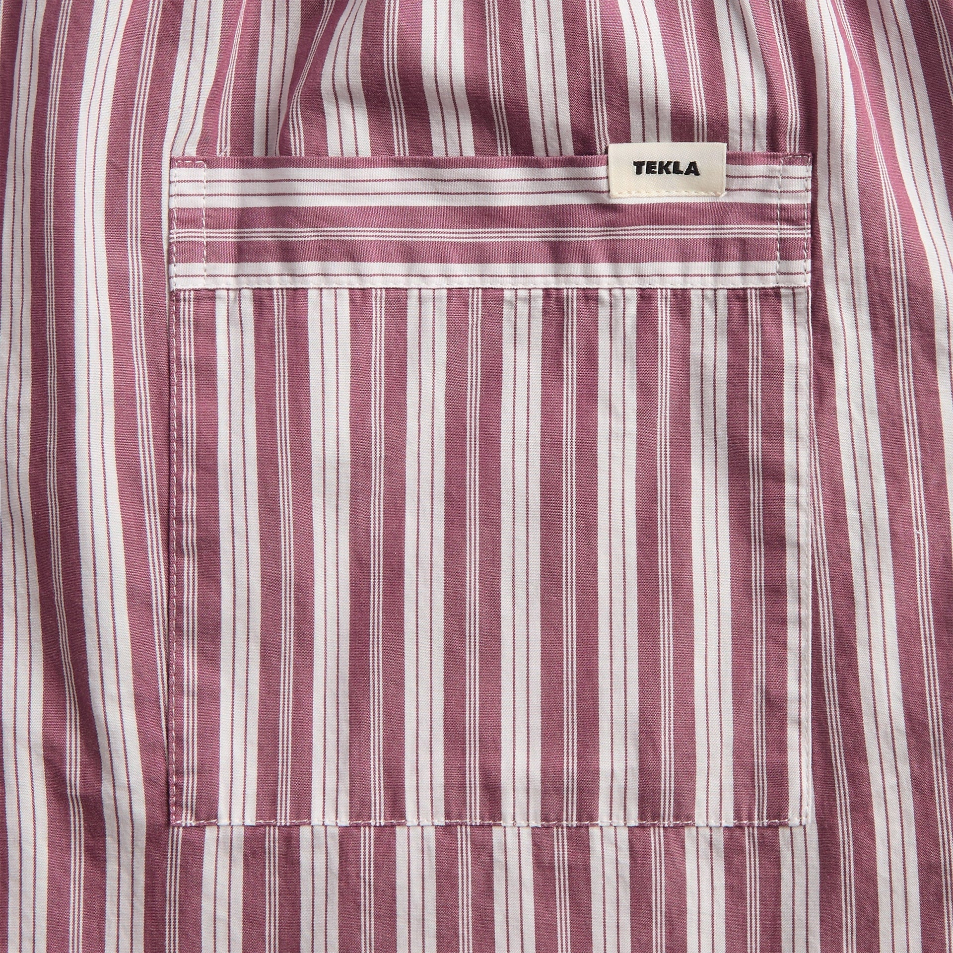 Tekla Rhubarb Stripes Poplin Pyjama Pant - Red / White / Yellow