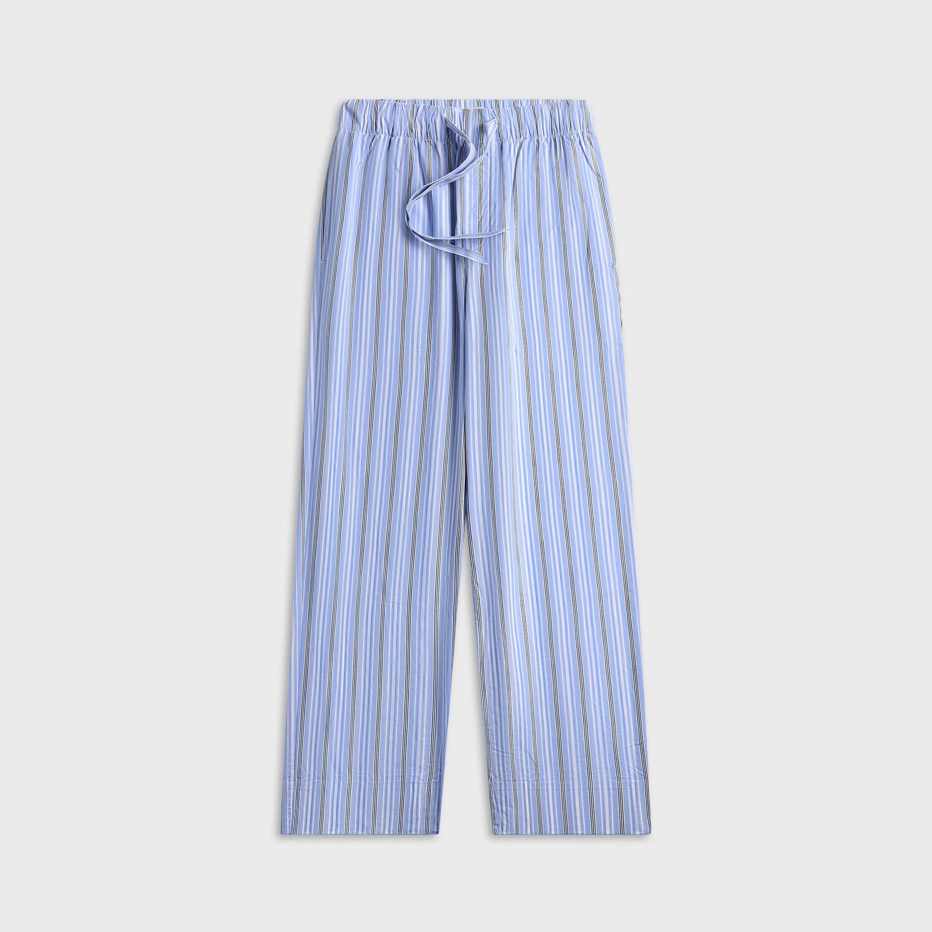 Tekla Stave Stripes Poplin Pyjama Pant - White / Blue