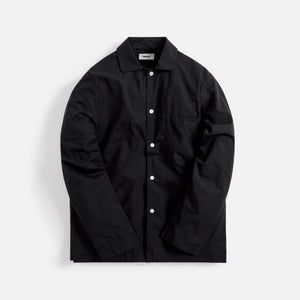 Tekla Poplin Long Sleeve Pajama T-SHIRT Shirt - Black