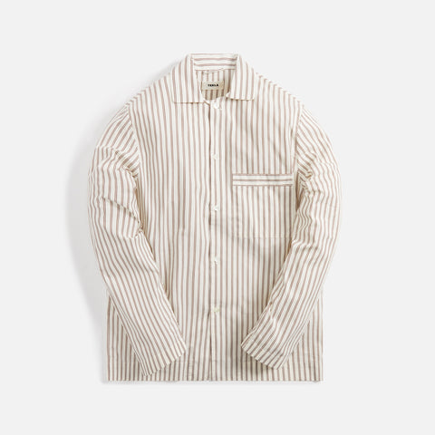 Tekla Poplin Long Sleeve Pajama Shirt - Hopper Stripes