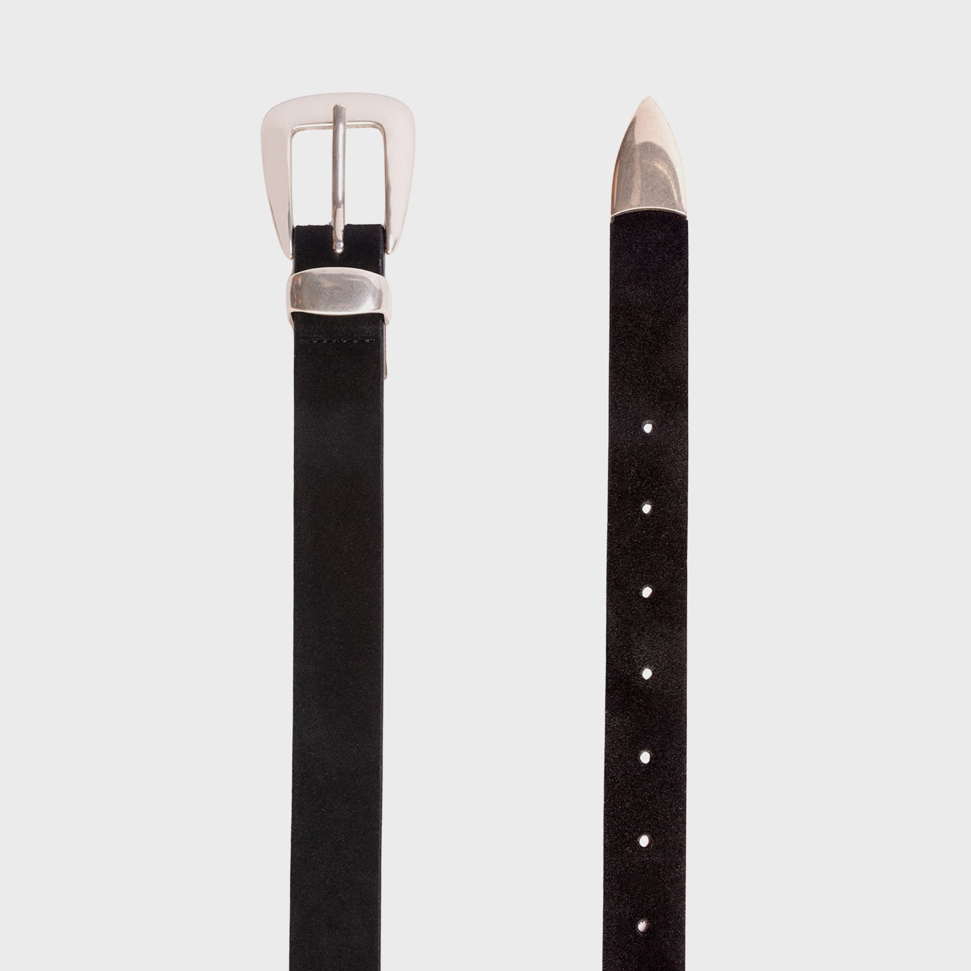 Black Suede Studio Tetra Belt in Black Suede